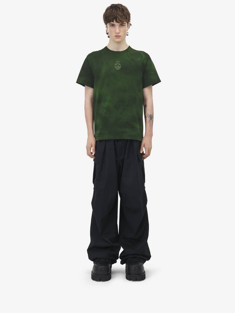 Alexander McQueen o1srvl11e0226 Washed Dye T-Shirt In Green Size US XL / EU 56 / 4 - 4 Thumbnail
