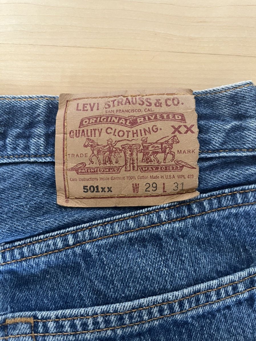 Levi's × Levi's Vintage Clothing Vintage authentic 90s American made Levi's 501 blue jeans Size 29" - 5 Thumbnail