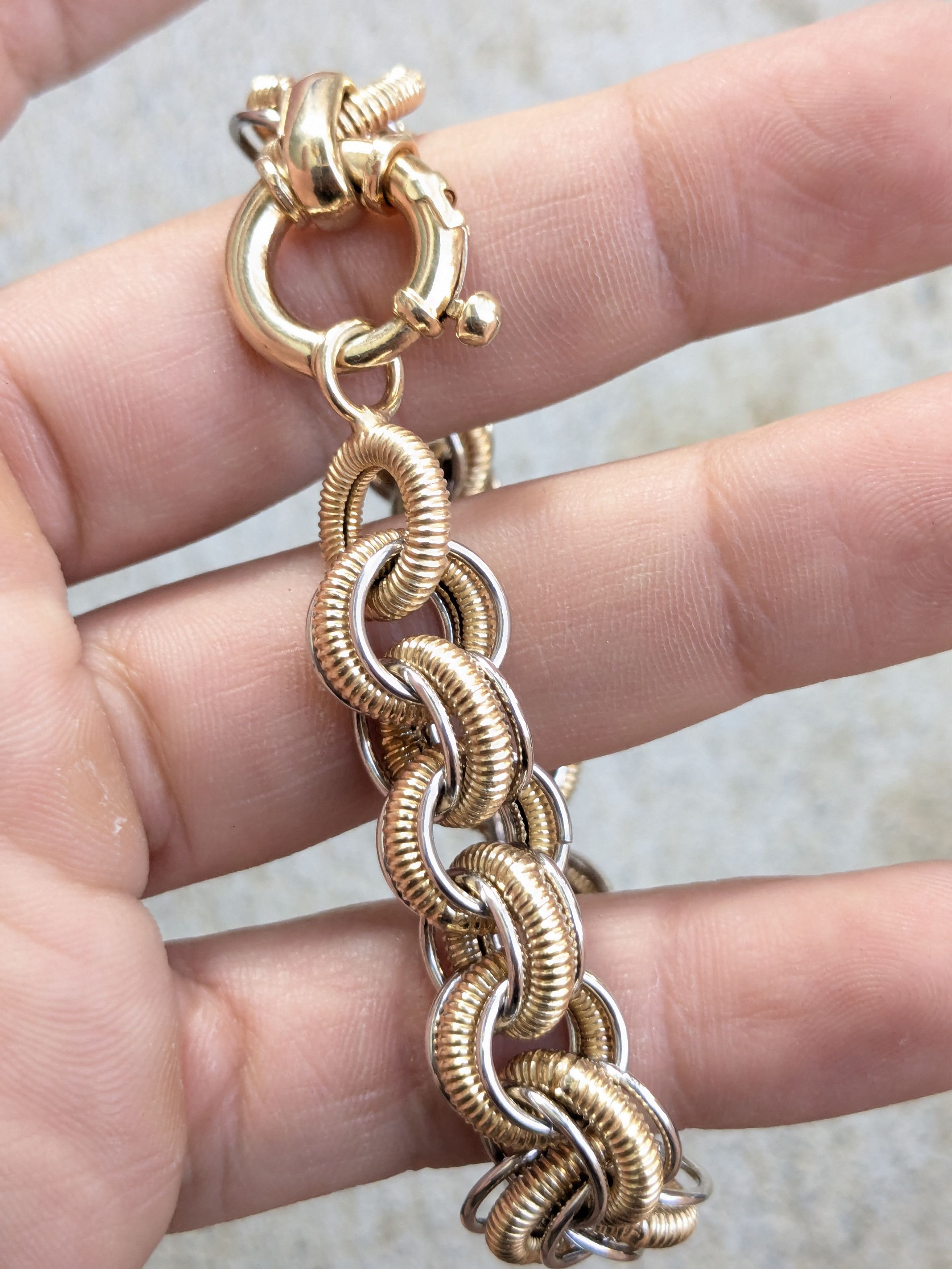 Sterling Silver Milor Sterling Silver Bracelet Round Vermeil Gold Plated 7.5 Size ONE SIZE - 9 Thumbnail