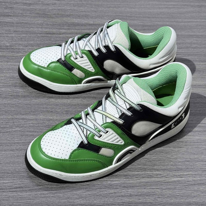 Gucci Gucci Green White Black Low-Top Sneakers - Size US 8 / EU 41 - 1 Thumbnail