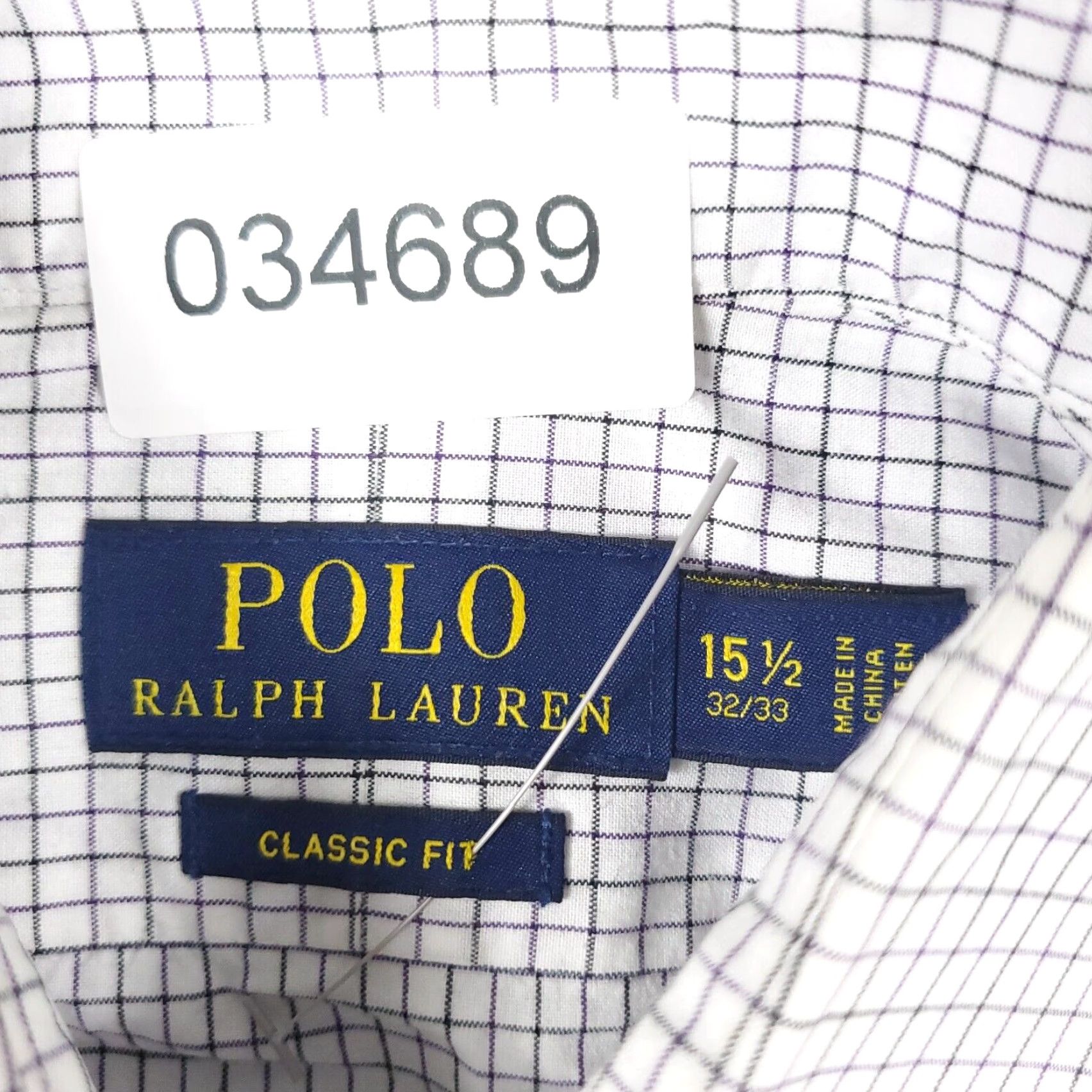 Ralph Lauren Ralph Lauren Shirt Dress Shirt 15.5 White Purple Check Long Sleeve Button Up Mens Size 40R - 8 Thumbnail