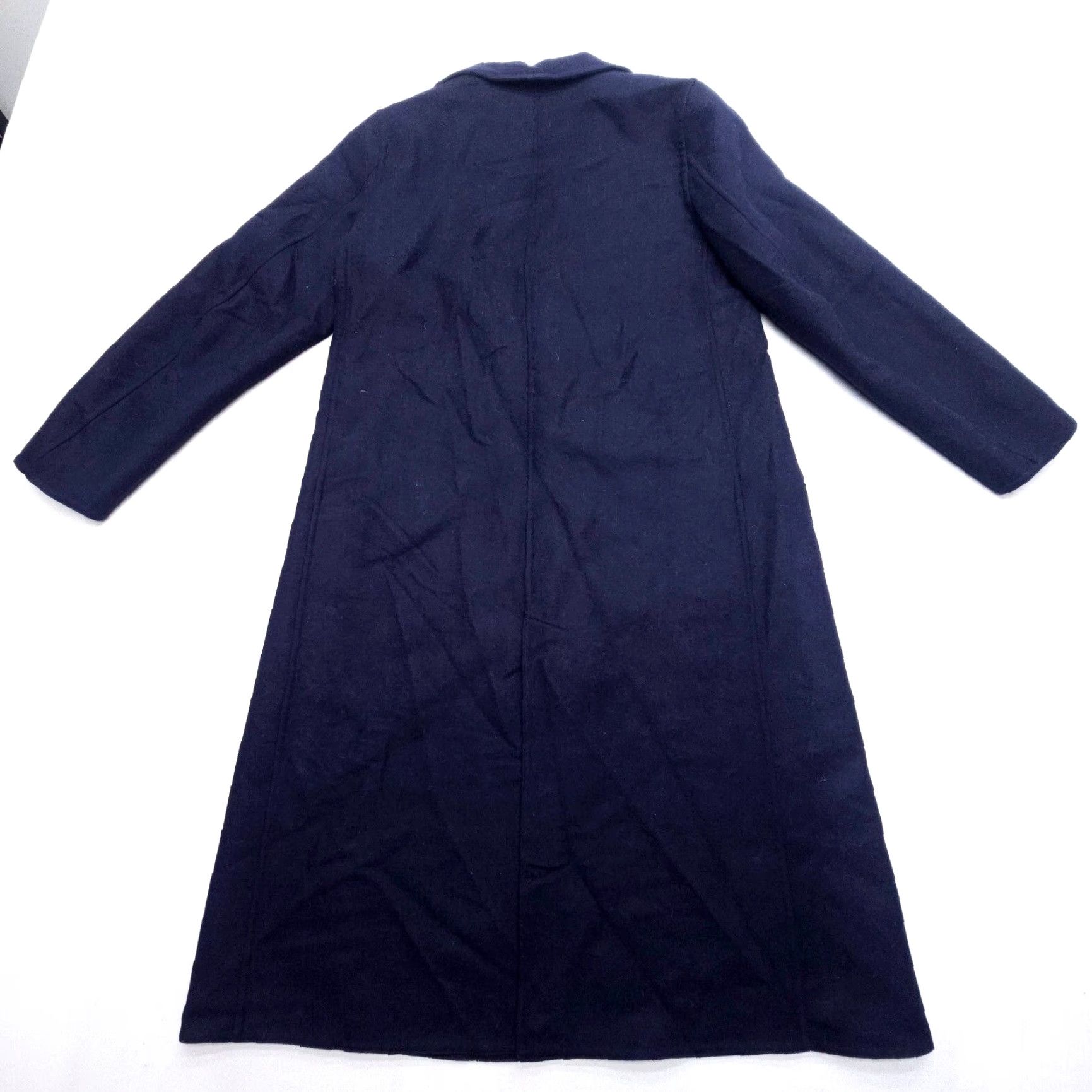 Uniqlo Chesterfield Coat Womens XS Navy Wool Blend Long Sleeve Elegant NWT
