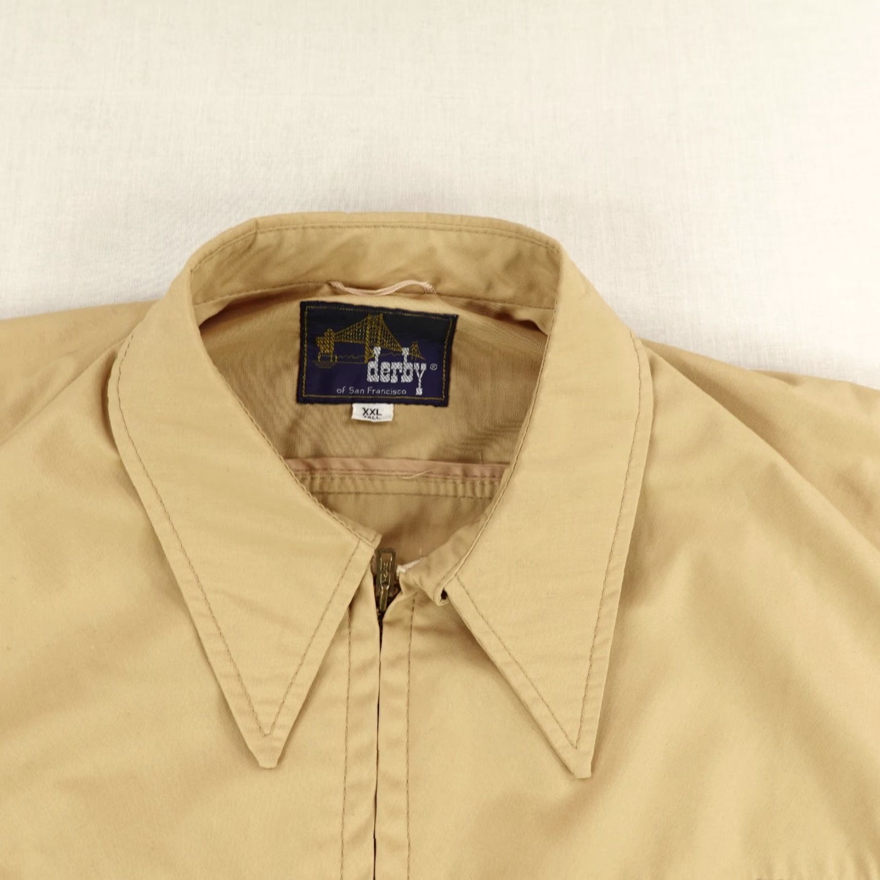 Vintage VINTAGE Derby San Francisco Jacket Mens 2XLT Tall Bomber Coat Full Zip Khaki 80s Outdoor Size US XXL / EU 58 / 5 - 2 Thumbnail