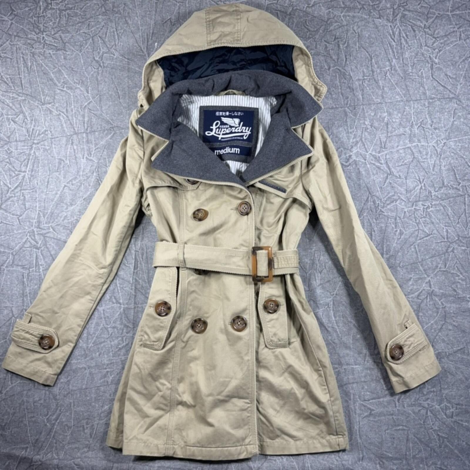 Superdry Superdry Jacket Women's M Khaki Trench Coat Size M / US 6-8 / IT 42-44 - 2 Thumbnail