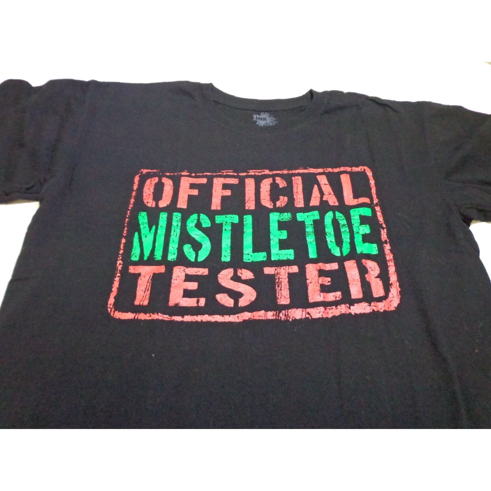 Vintage Mistletoe Tester Christmas Tee T-Shirt Size M Mens Black Ink Inc. 100% Cotton Short Sleeve Official Christmas Theme Adult Medium Shirt Size US M / EU 48-50 / 2 - 2 Thumbnail