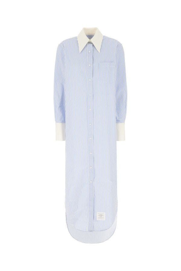 Thom Browne o1s22i1n0924 Striped Seersucker Chemisier Dress Size S / US 4 / IT 40 - 1 Thumbnail