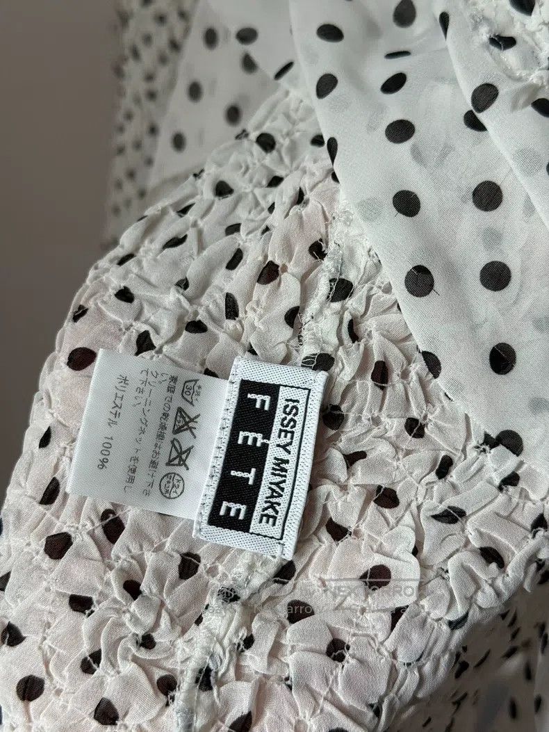 Issey Miyake Issey Miyake Black-White Polka Dot Ruched Ruffle Irregular Size M / US 6-8 / IT 42-44 - 7 Thumbnail