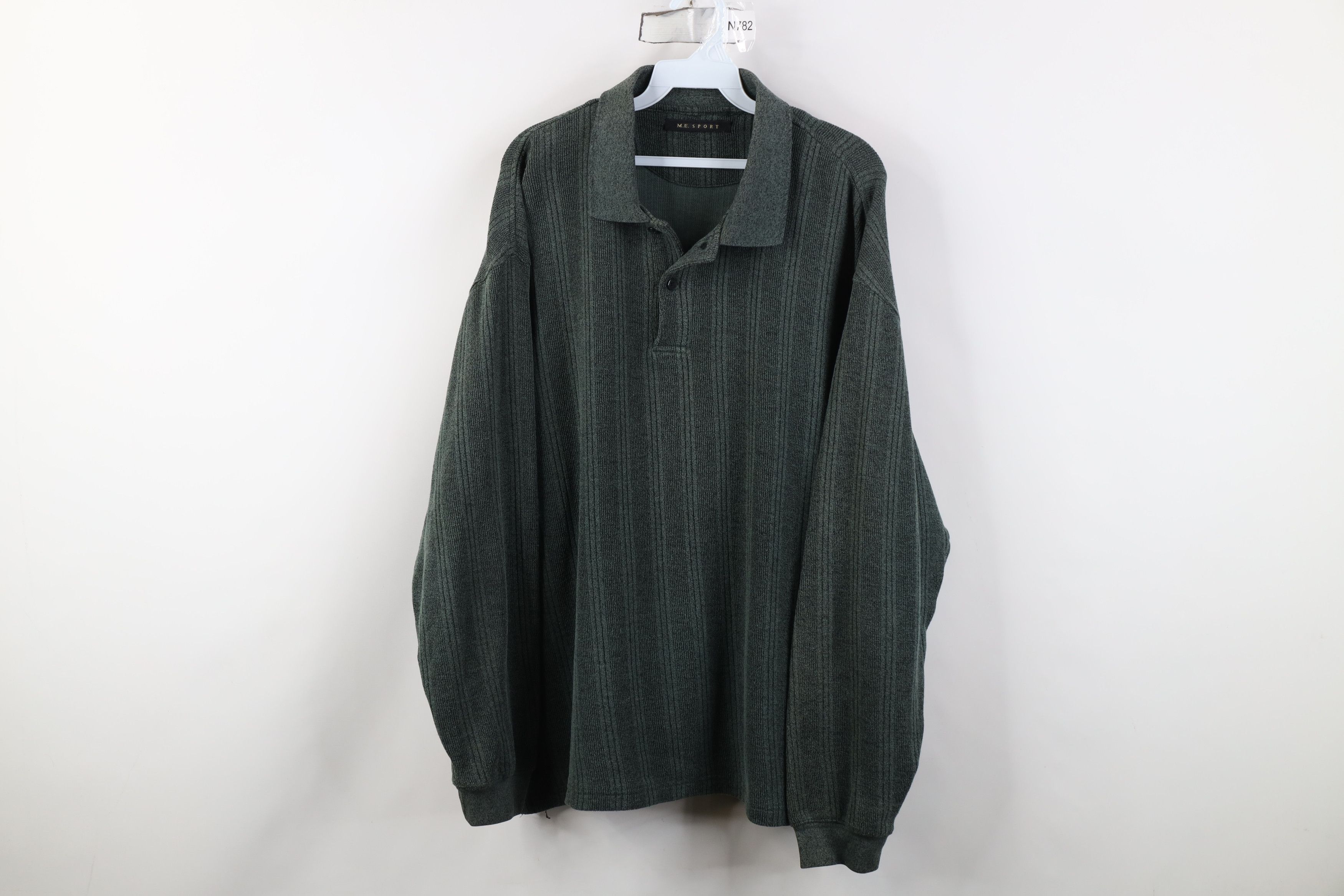 Vintage Vintage 90s Streetwear Ribbed Knit Long Sleeve Rugby Polo Size US XXL / EU 58 / 5 - 1 Thumbnail