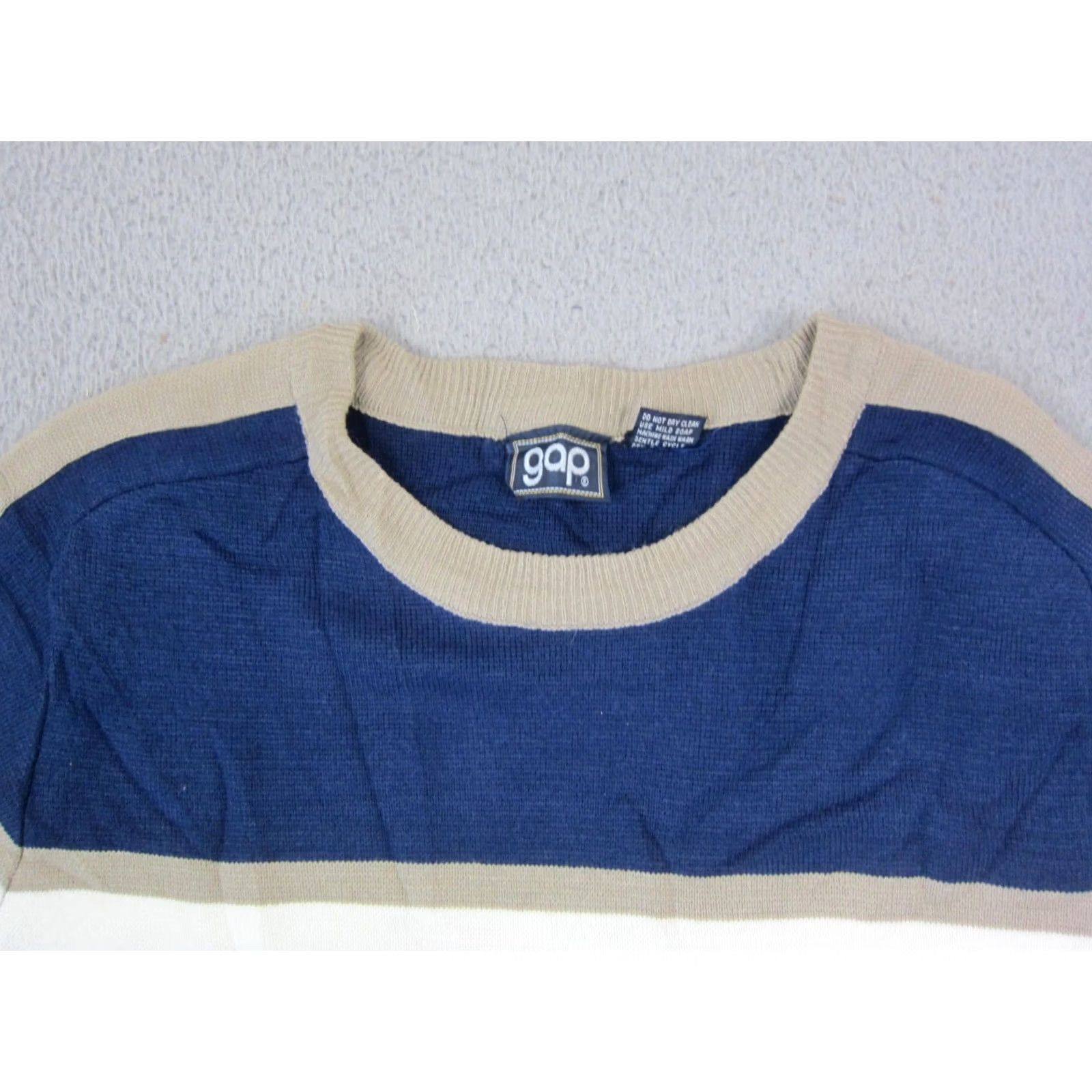 Gap VINTAGE Gap Sweater Mens L Blue True Striped Crewneck Knit Acrylic 70s Size US L / EU 52-54 / 3 - 2 Thumbnail