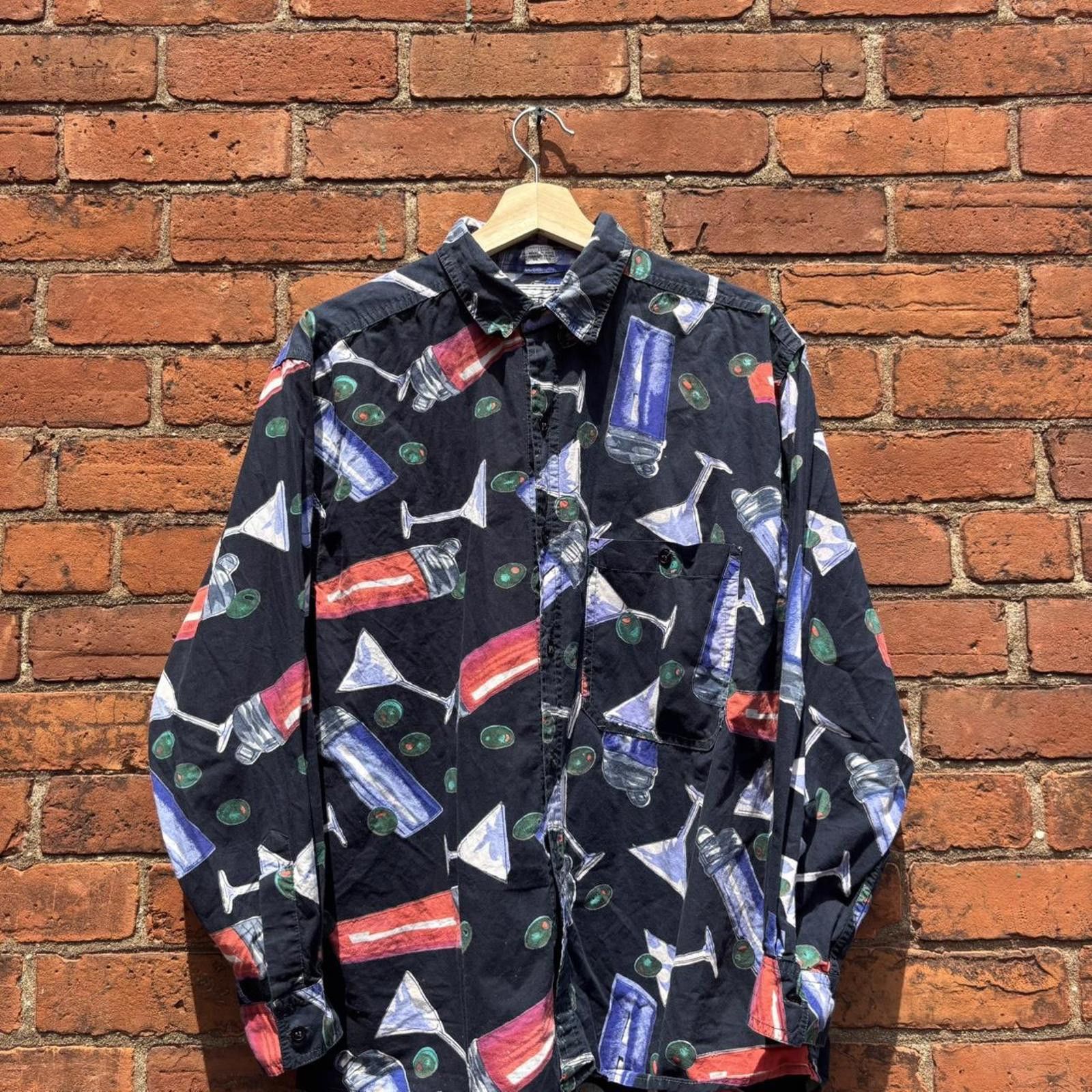 Other Vintage all over print martini bartender button up shirt M/L Size US M / EU 48-50 / 2 - 3 Thumbnail