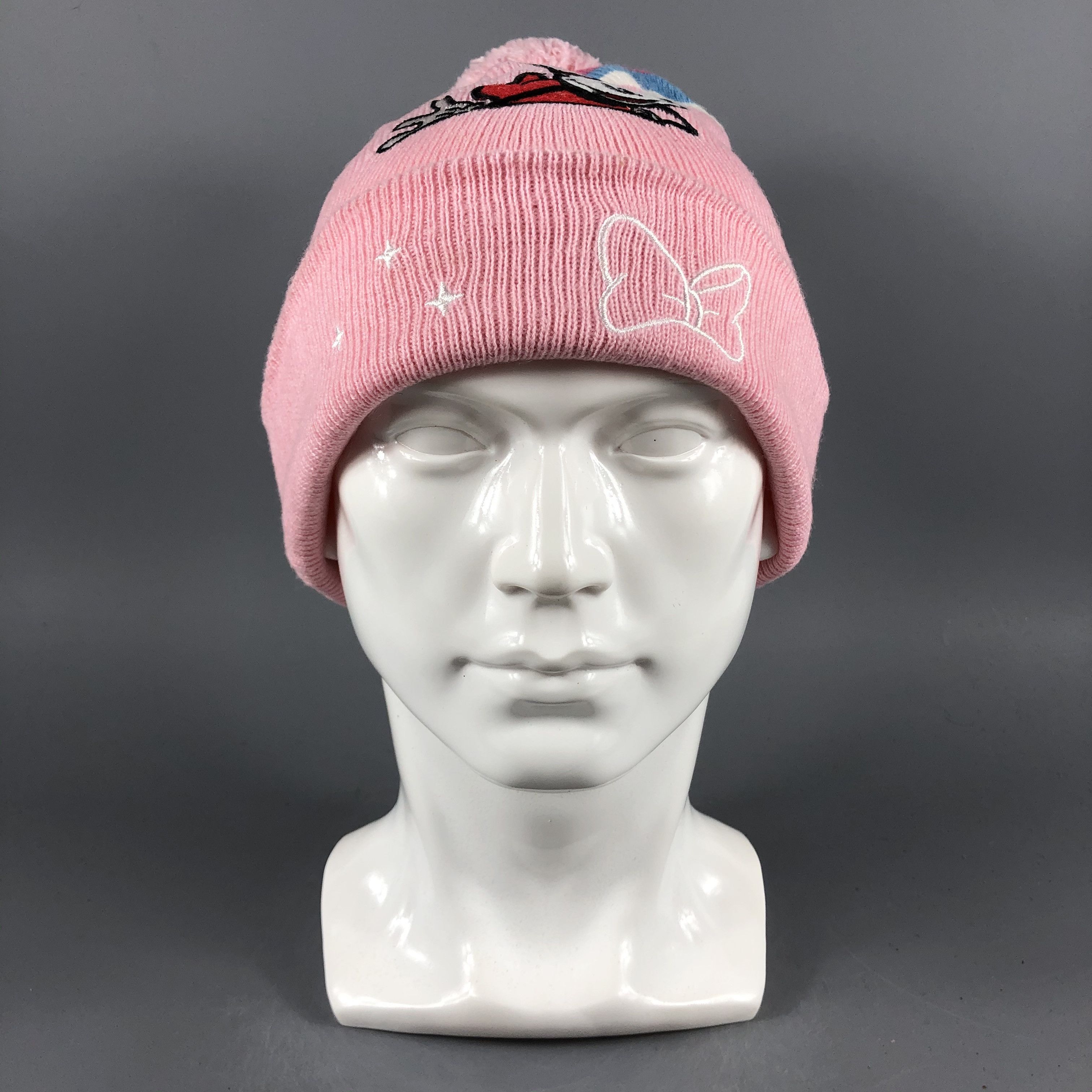 Disney × Mickey Mouse × Vintage Womens Minnie Mouse Bobble Beanie Snow Hat Snow Cap -D1076 Size ONE SIZE - 1 Thumbnail