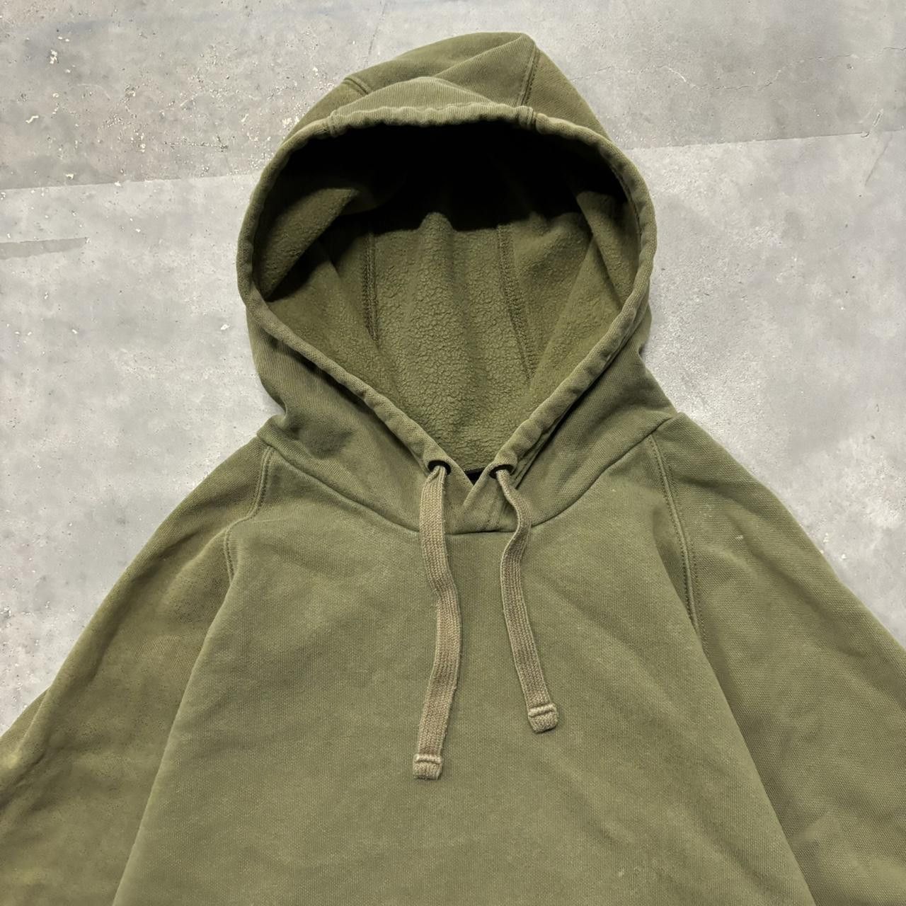 Timberland × Vintage Crazy Vintage Y2K/2000s Faded Khaki Green Earth Tone Timberland Essential Hoodie! Size US XL / EU 56 / 4 - 2 Thumbnail