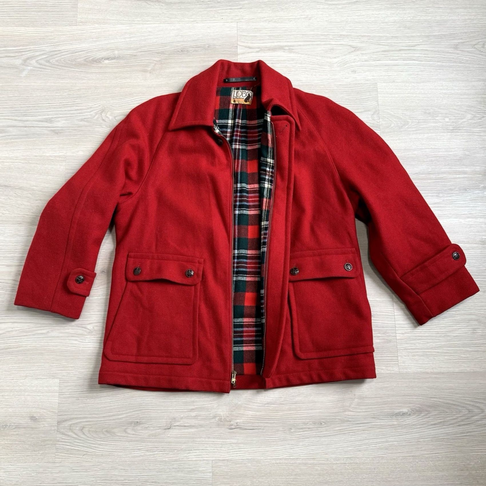 Pendleton VINTAGE Pendleton LOBO Red Wool Plaid Flannel Lined Mackinaw Jacket Pocket USA Jacket Size US XXL / EU 58 / 5 - 2 Thumbnail