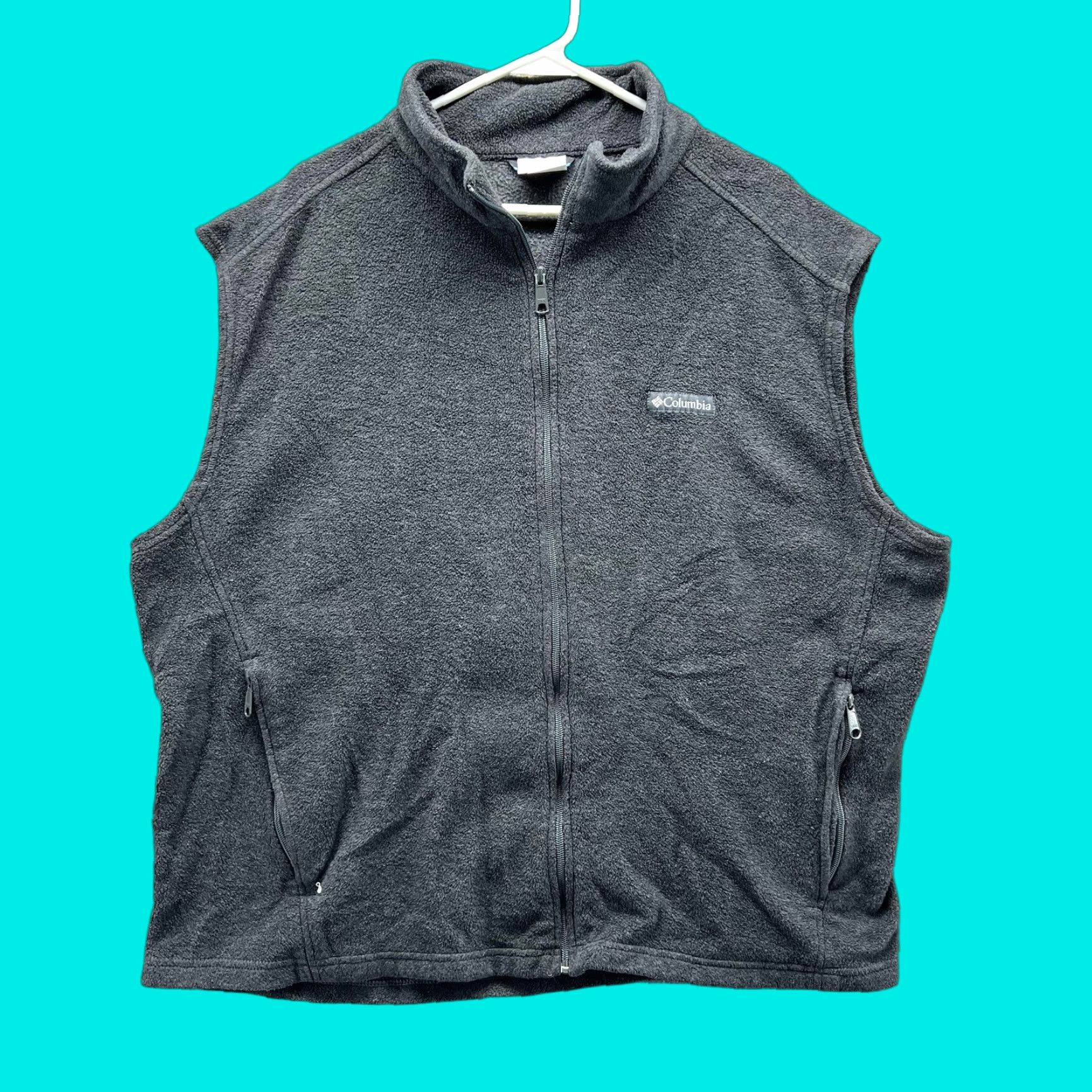 Vintage Columbia Vest Mens 2XL Gray Fleece Full Zip Stand Collar Outdoor Hiking Size US XXL / EU 58 / 5 - 1 Thumbnail