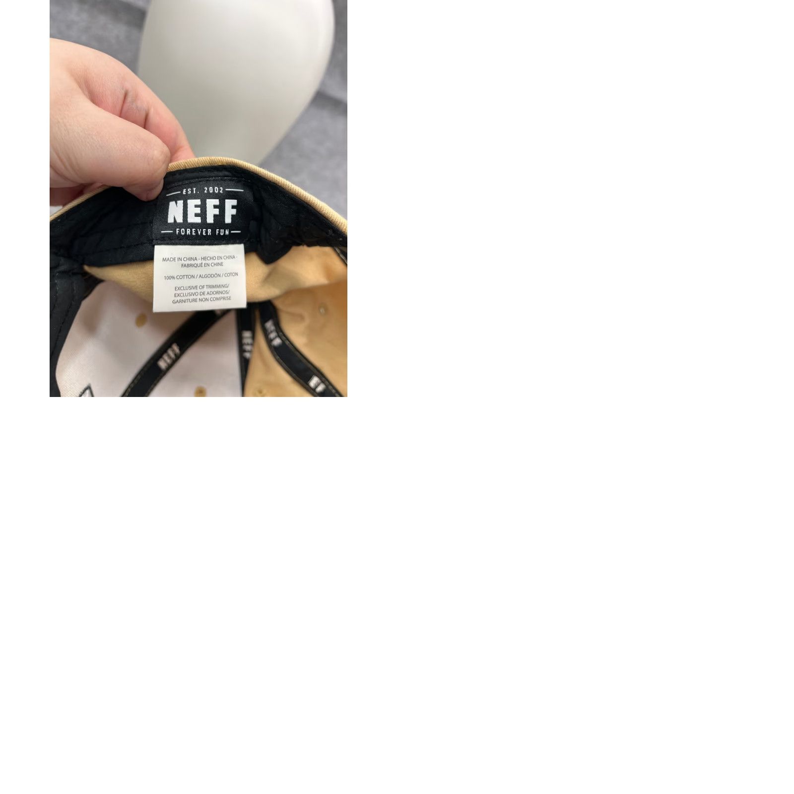 Vintage Neff Hat Adult One Size Beige 100% Cotton Beach Embroidered Snap Back Cap Size ONE SIZE - 9 Thumbnail