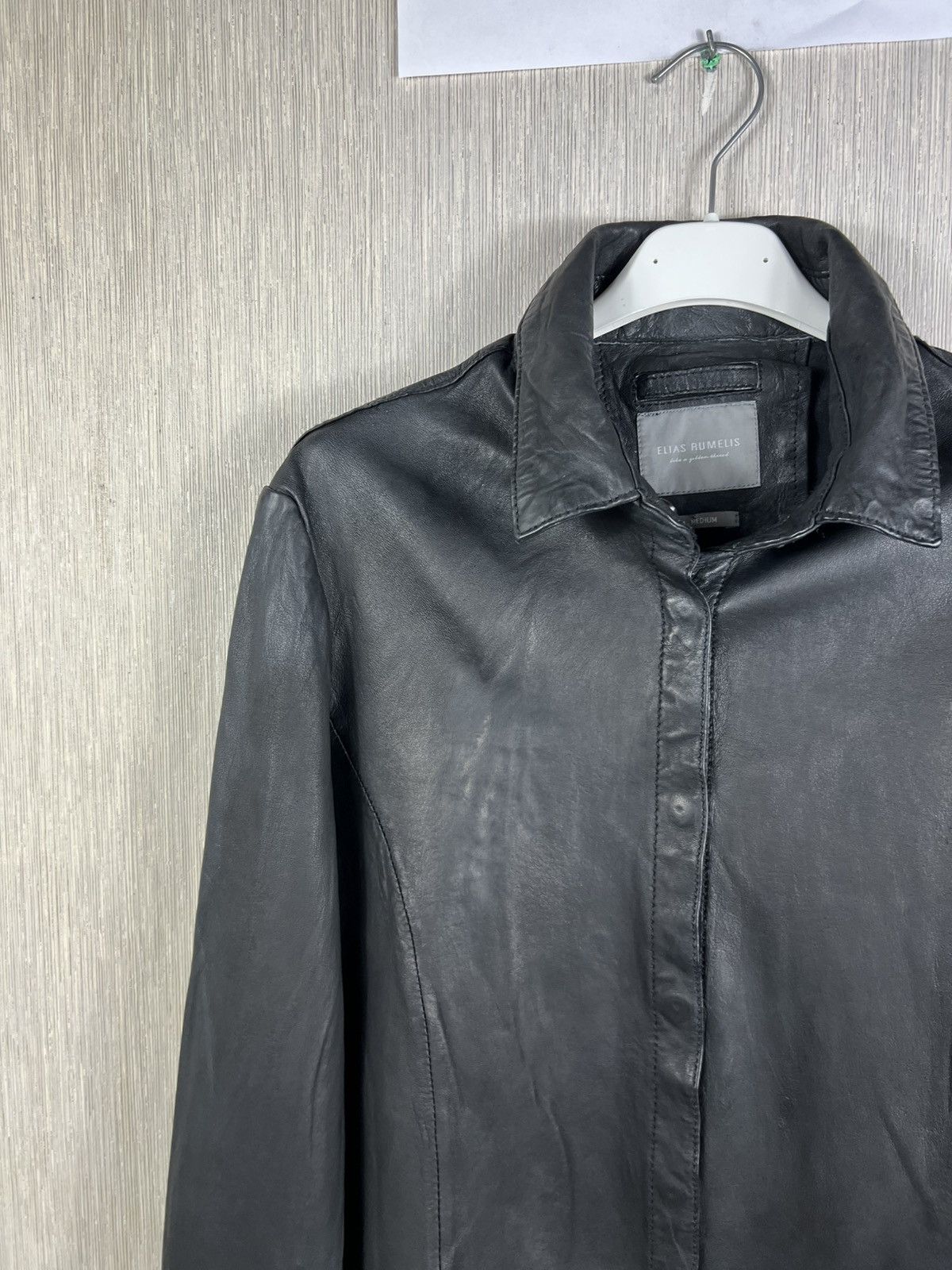 Guidi Elias Rumelis ER TARA black lamb leather button up shirt Size US S / EU 44-46 / 1 - 7 Thumbnail