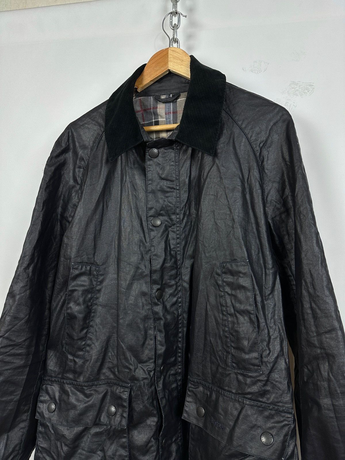 Barbour Barbour Black Keats Linen/Polyurethane Coated Jacket Size US L / EU 52-54 / 3 - 11 Thumbnail