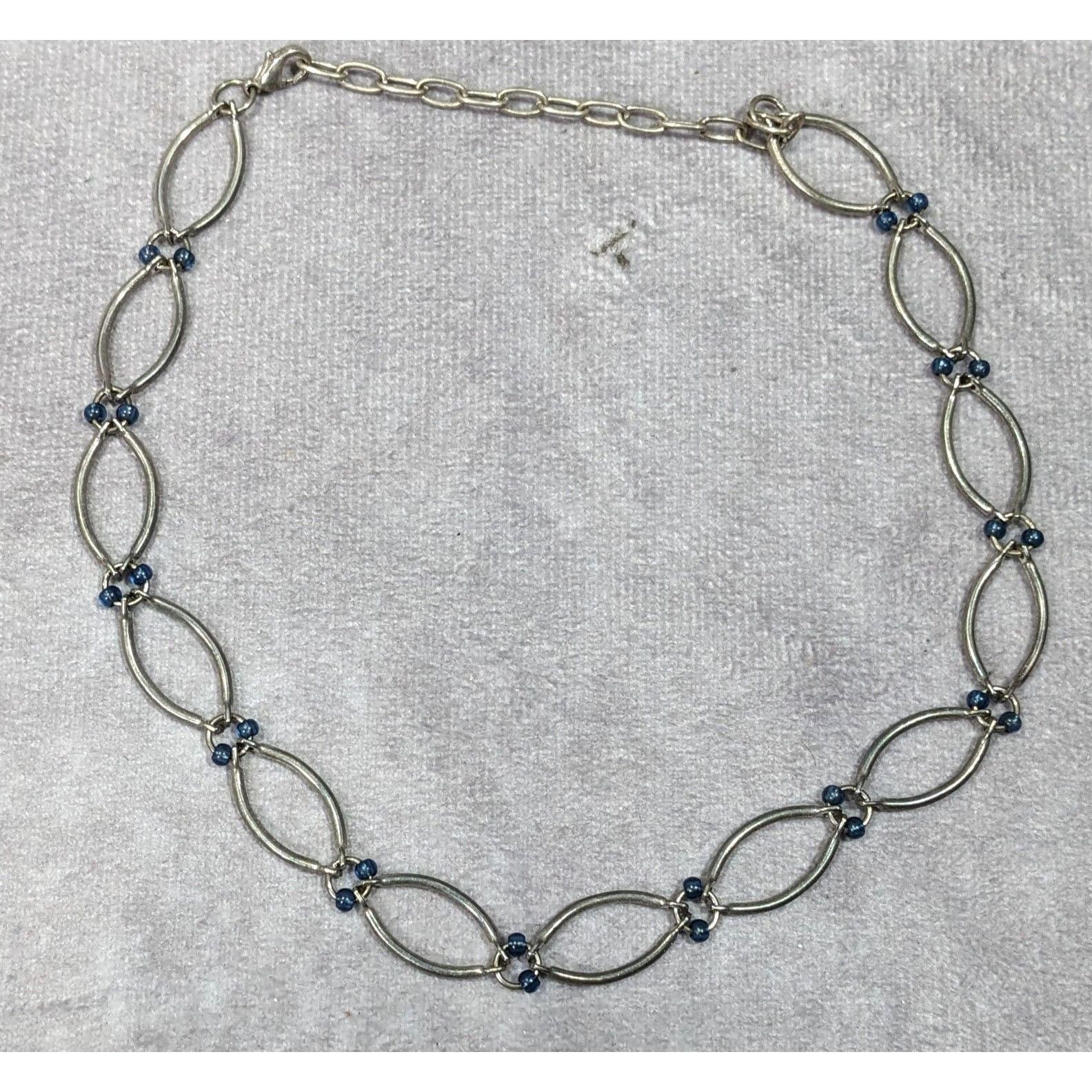 Other 90s Style Blue And Silver Tone Loop Link Necklace Size ONE SIZE - 6 Thumbnail