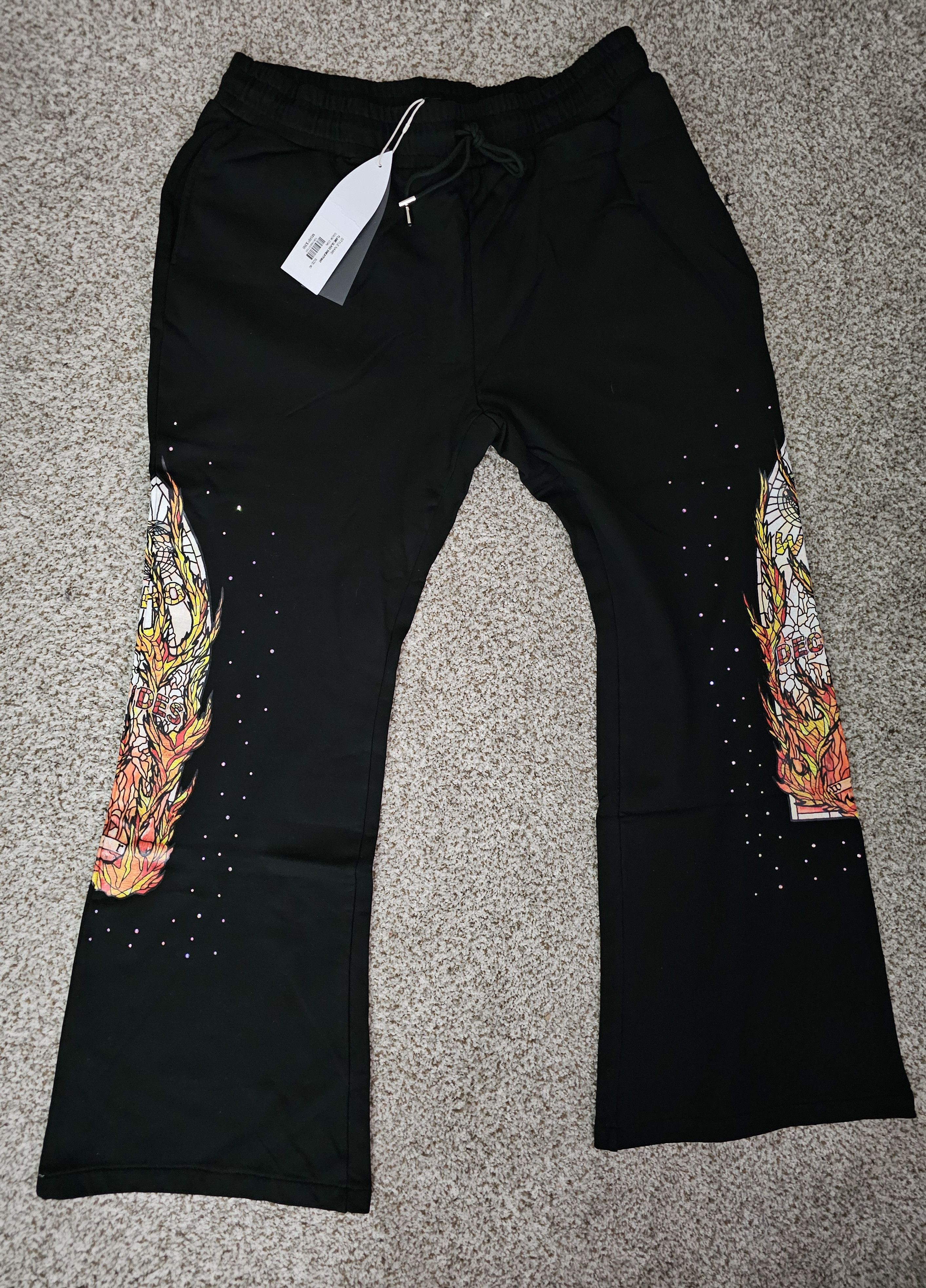 Who Decides War Flame Glass Sweat Pants