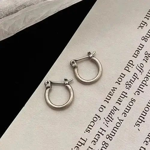 Sterling Silver 100%925 silver retro punk earrings Size ONE SIZE - 1 Thumbnail