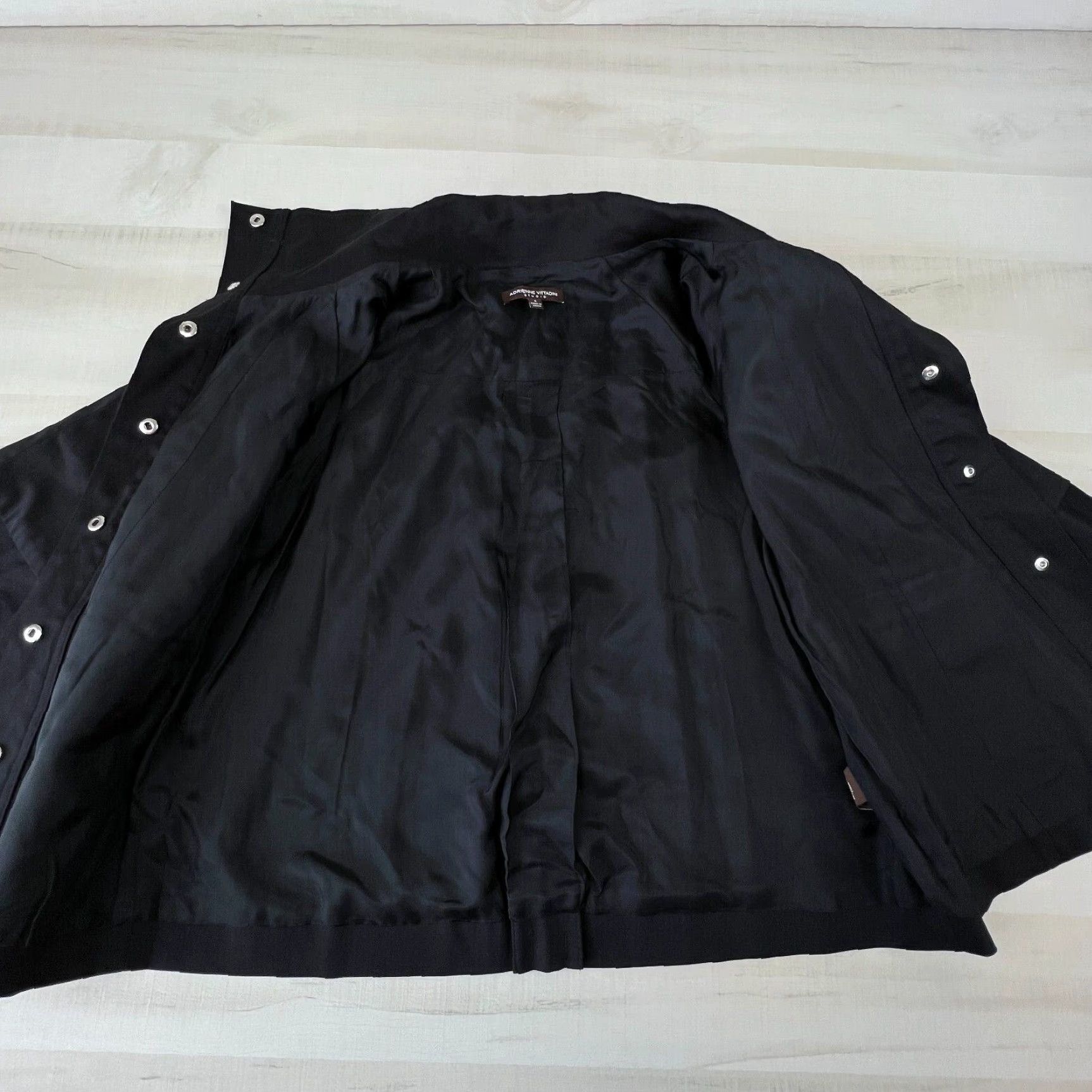 Vintage Adrienne Vittadini Womens Black 3/4 Sleeve Snap Button Collar Top Shirt Size 6 Size M / US 6-8 / IT 42-44 - 4 Thumbnail