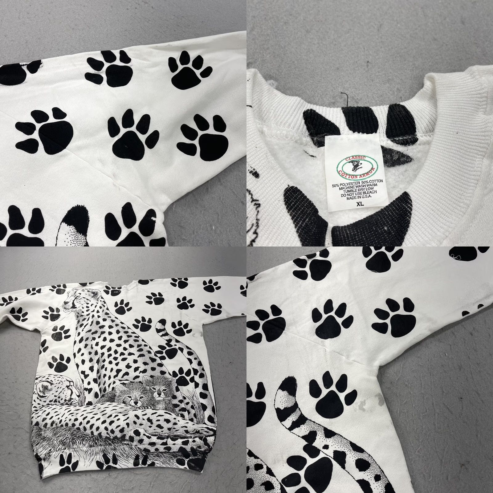 Vintage VINTAGE Nature Sweatshirt Mens XL Cheetah All Over Print AOP Animal Crewneck 90s Size US XL / EU 56 / 4 - 8 Thumbnail