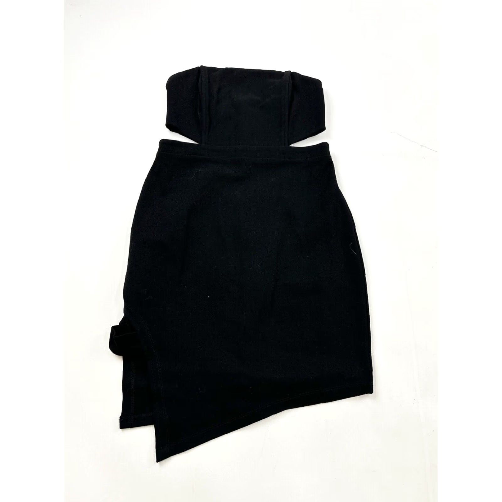 Vintage Lush Dress Women’s M Black Mini Strapless Cut Out Sleeveless Zip Size M / US 6-8 / IT 42-44 - 2 Thumbnail