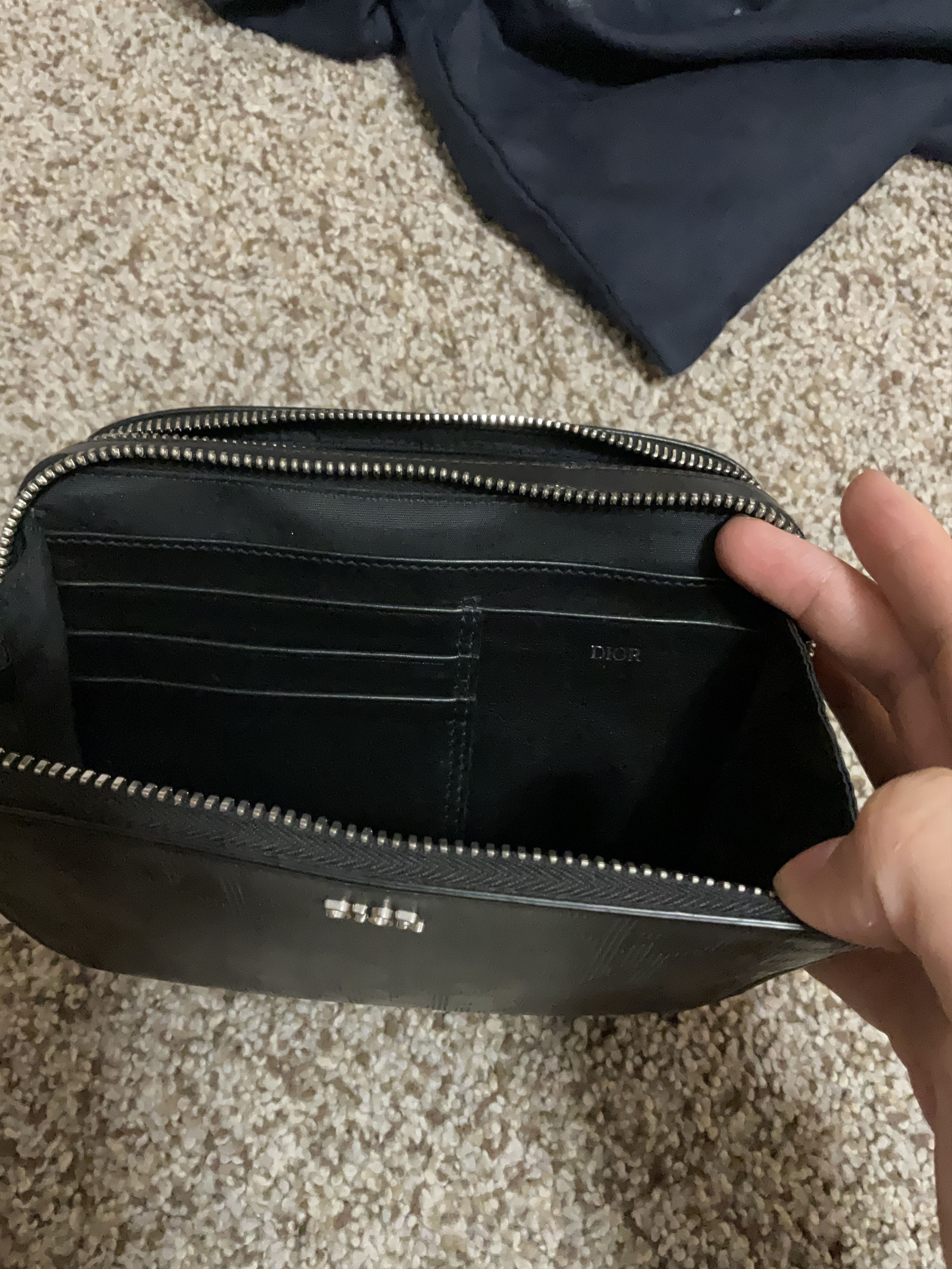 Dior Dior Double Zip Crossbody Pouch Oblique Galaxy Leather Size ONE SIZE - 4 Thumbnail