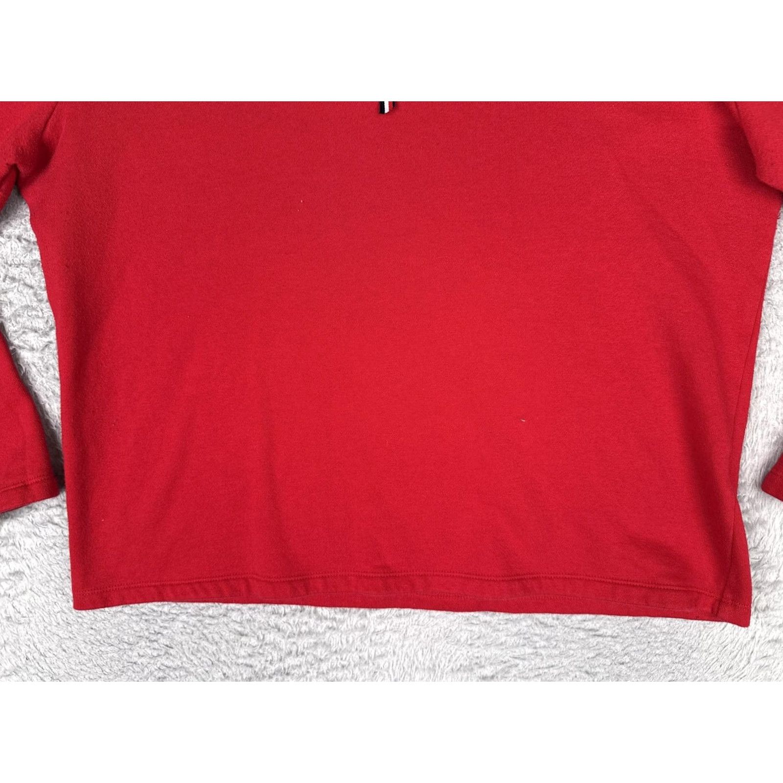Tommy Hilfiger Tommy Hilfiger Sweater Womens L Red 1/4 Zip Mock Neck Jersey Logo Pullover Size L / US 10 / IT 46 - 5 Thumbnail