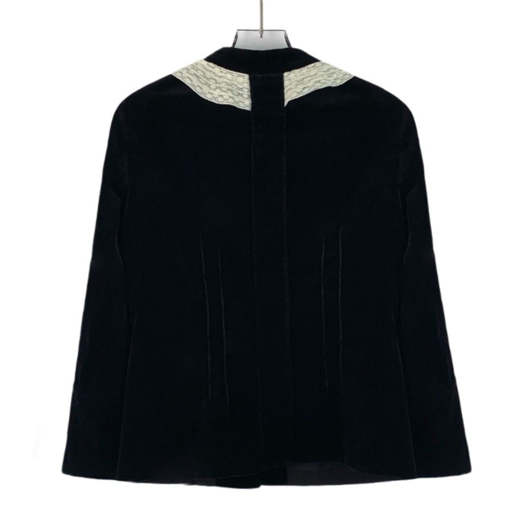 Dior Dior Black Lace Velvet Cotton Single Breasted Jacket Size XS / US 0-2 / IT 36-38 - 2 Thumbnail