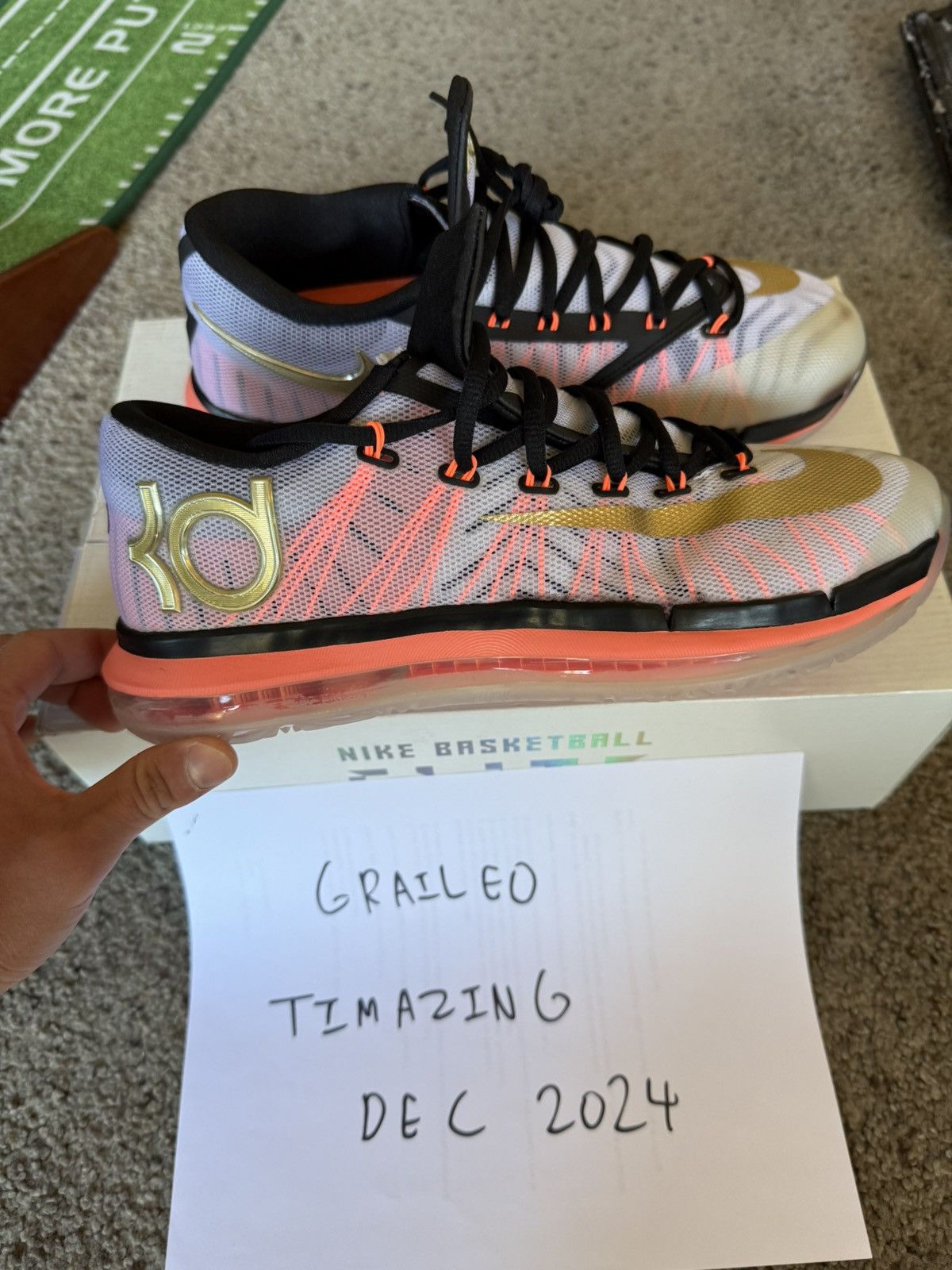 Nike Nike KD VI 6 Elite Gold Pack Brand New Original Box Size US 9.5 / EU 42-43 - 3 Thumbnail
