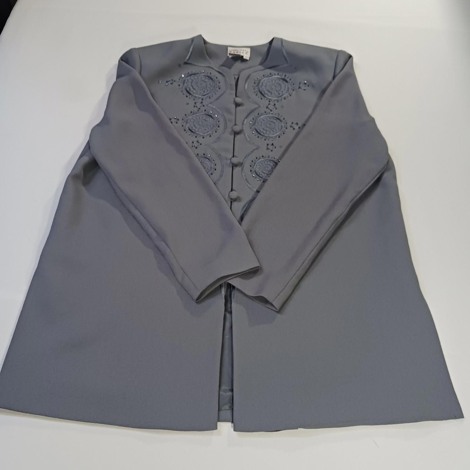 Other Adrianna Papell Women's Gray Long Sleeve Blazer Jacket Sz 14 Size XL / US 12-14 / IT 48-50 - 1 Thumbnail