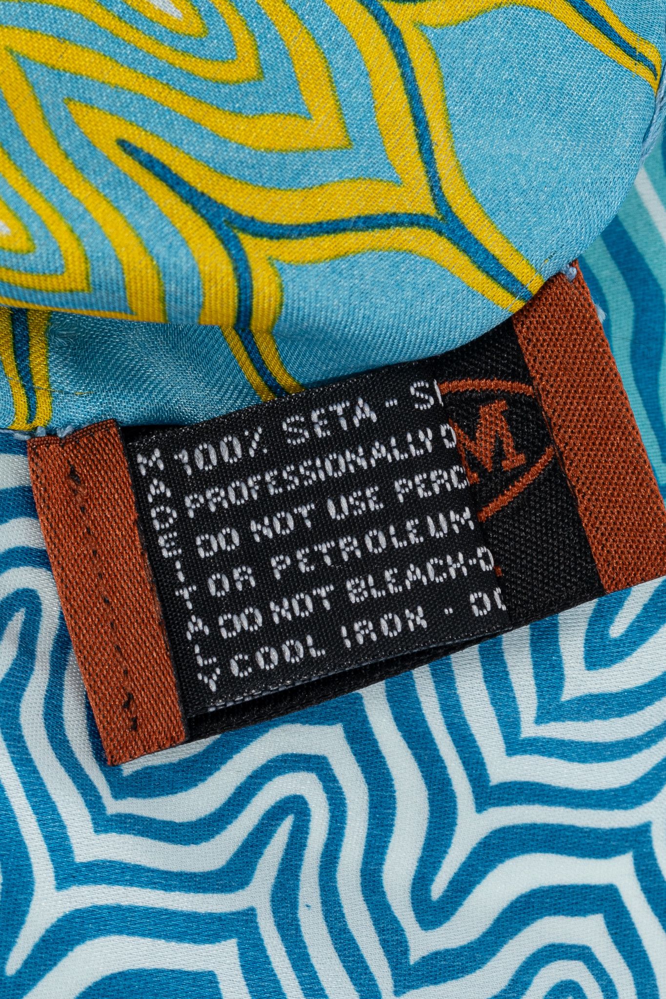 Missoni Missoni Blue & Yellow Geometric Silk Square Scarf Size ONE SIZE - 6 Thumbnail