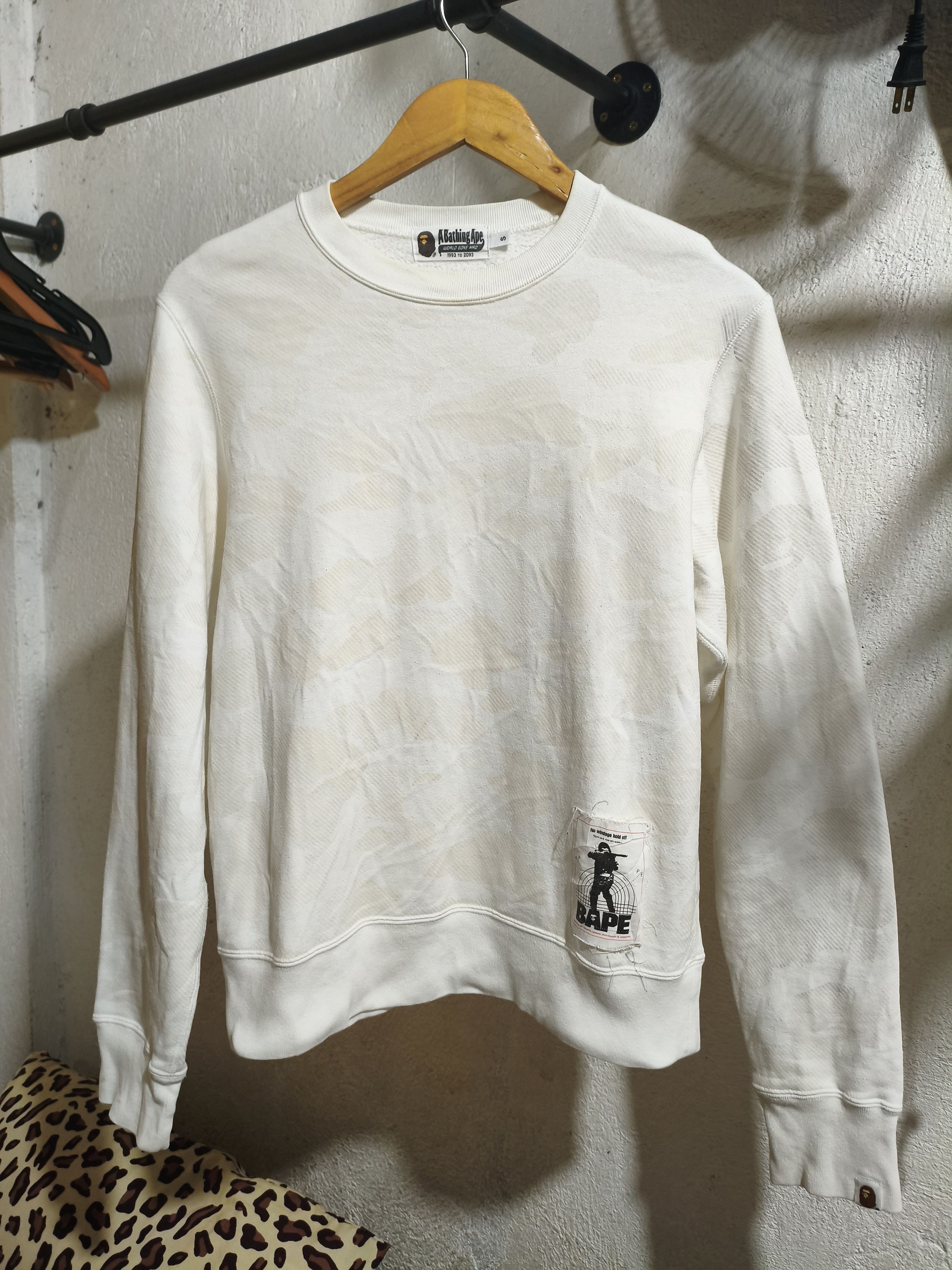 Bape Bape sweatshirt aop white Size US S / EU 44-46 / 1 - 1 Thumbnail