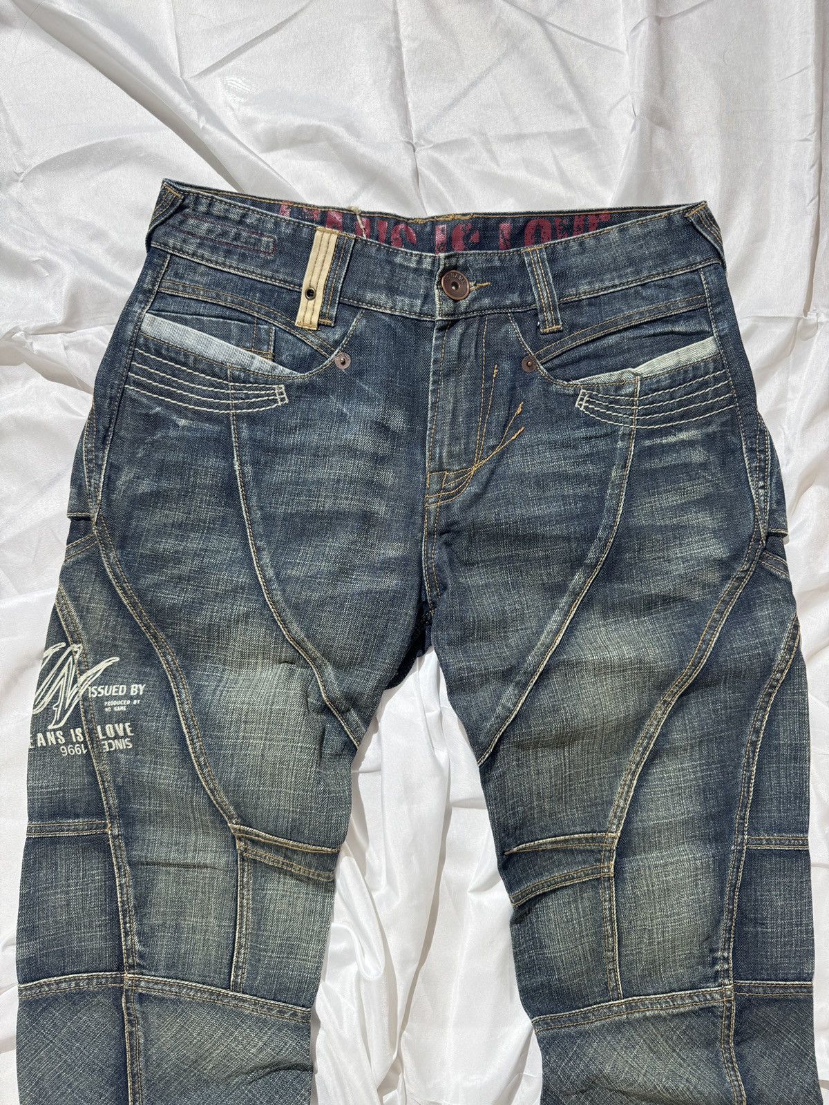 If Six Was Nine Japanese Style Y2K Punk Vintage Avant Garde Washed Jeans Size US 31 - 4 Thumbnail