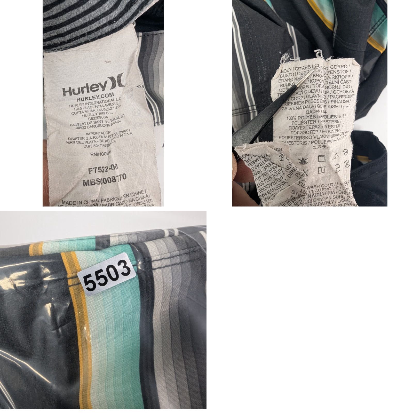 Hurley Hurley Serape Stripe Trunk Swim Board Shorts Men Size 38 Swimwear Beach Summer Multicolor Pockets Drawstring Lightweight Stretch Size US 38 / EU 54 - 8 Thumbnail