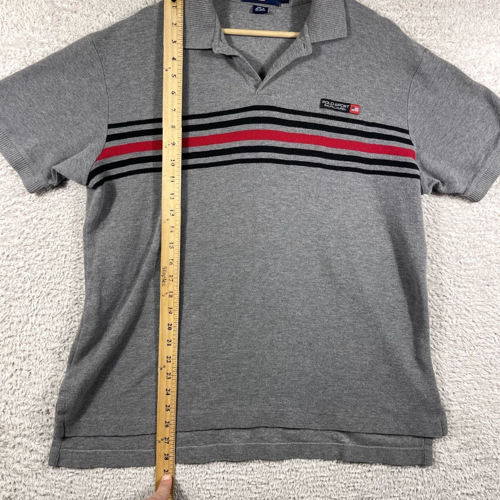 Vintage VINTAGE Polo Sport Knit Polo Shirt Mens XL Gray Striped 90s Y2K Ralph Lauren Polo Shirt Size US XL / EU 56 / 4 - 5 Thumbnail