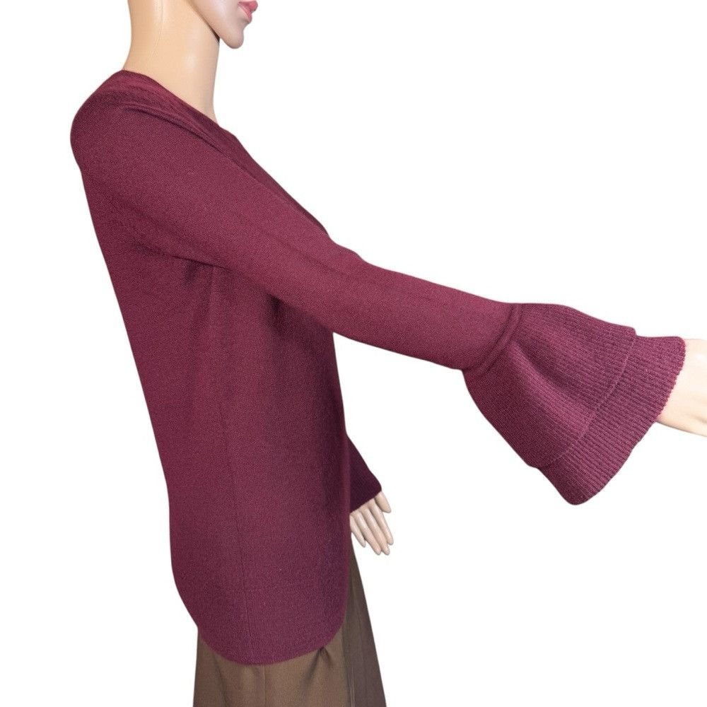 J.Crew J.Crew Cashmere Boatneck Ruffle-Sleeve Burgundy Sweater Siz Size S / US 4 / IT 40 - 3 Thumbnail
