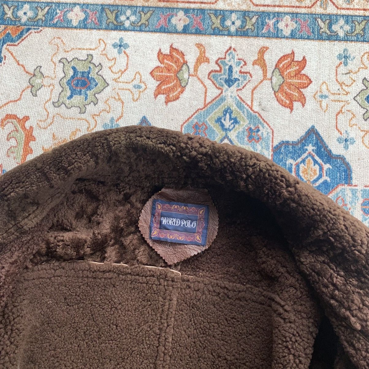 14th Addiction Vintage World Polo Shearling Leather Jacket Size US L / EU 52-54 / 3 - 7 Thumbnail