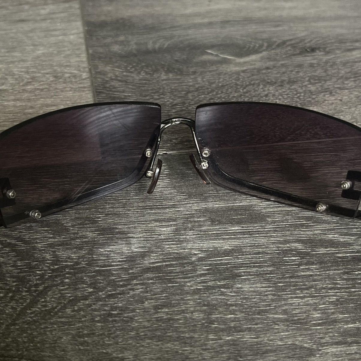 Vintage Vintage Versace Style Mod Half Frame Sunglasses 1990s Rare Size ONE SIZE - 4 Thumbnail