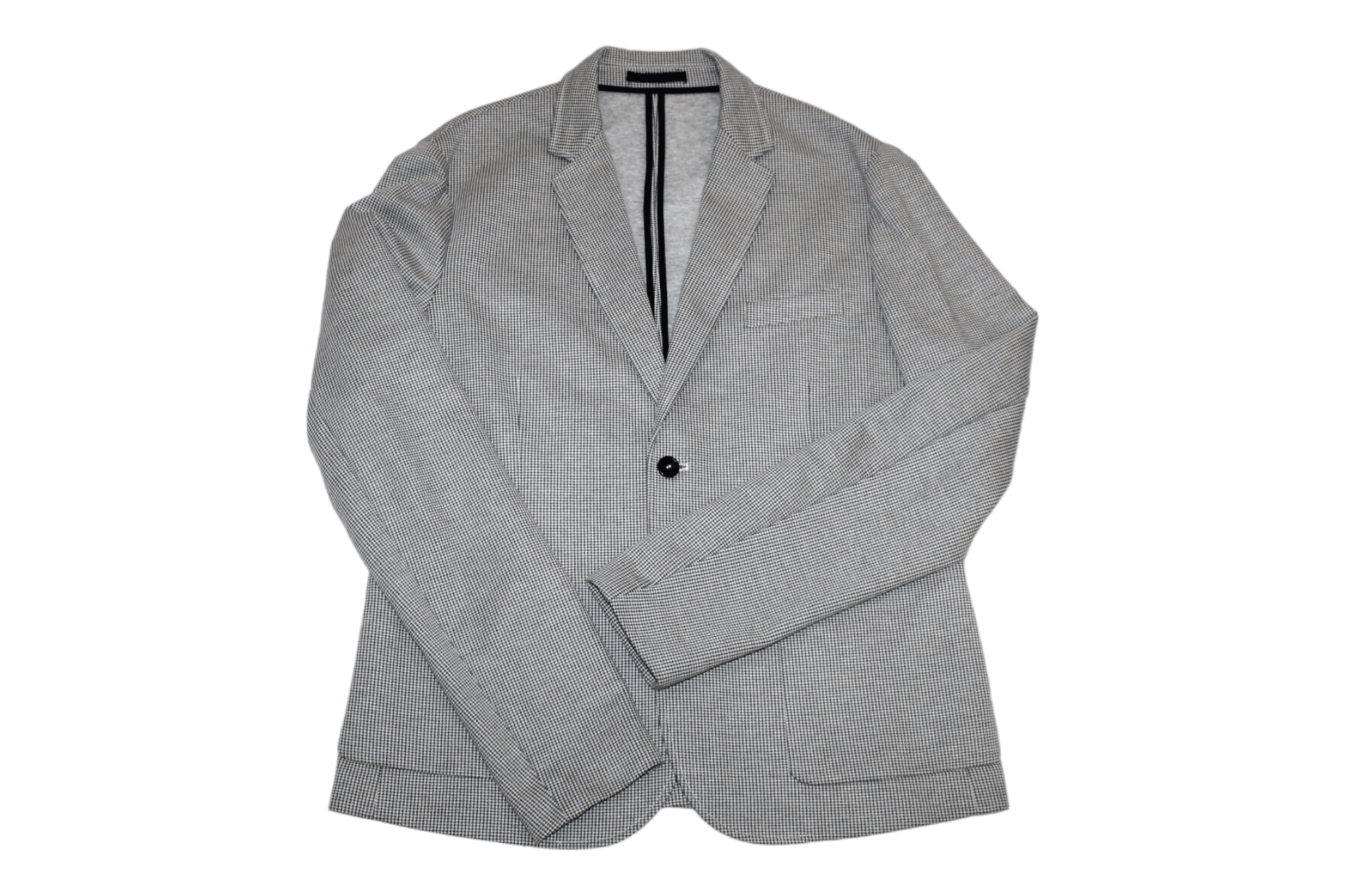 image of Italian Designers x Paolo Pecora Milano Houndstooth Insulated Woven Blazer in Grey (Size Large)
