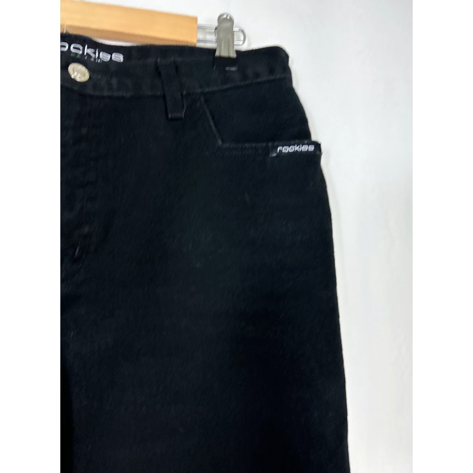 Vintage VINTAGE Rockies Jeans Black Womens 13 32x35 Relaxed Low Rise Studded Sides Rare Jeans Women 90s? Size 34" / US 12 / IT 48 - 5 Thumbnail