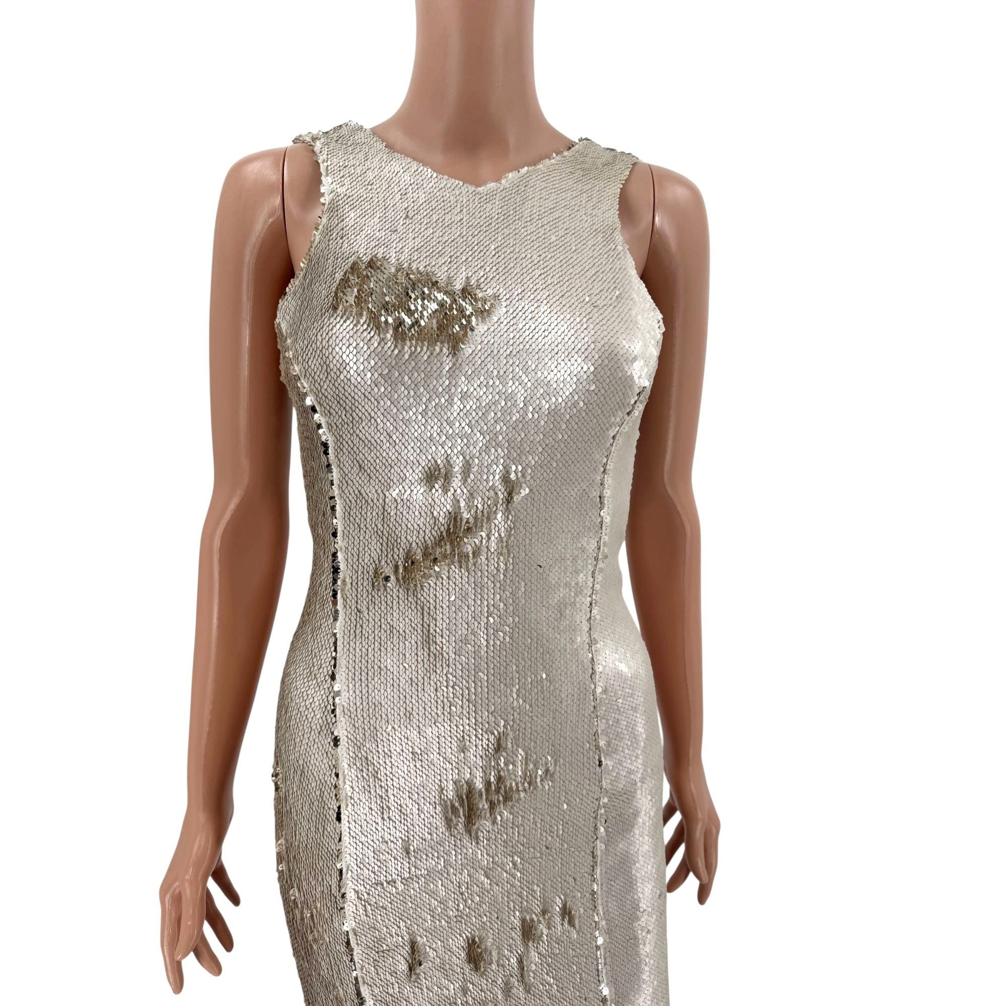 Galvan Galvan Gold Dress Sequin Maxi FR34 US2 Size XS / US 0-2 / IT 36-38 - 4 Thumbnail