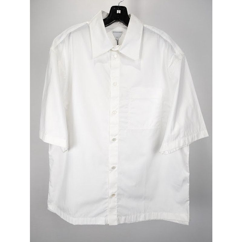 Bottega Veneta o1rshd1 Classic Cotton Poplin Shirt in White Size US M / EU 48-50 / 2 - 2 Thumbnail