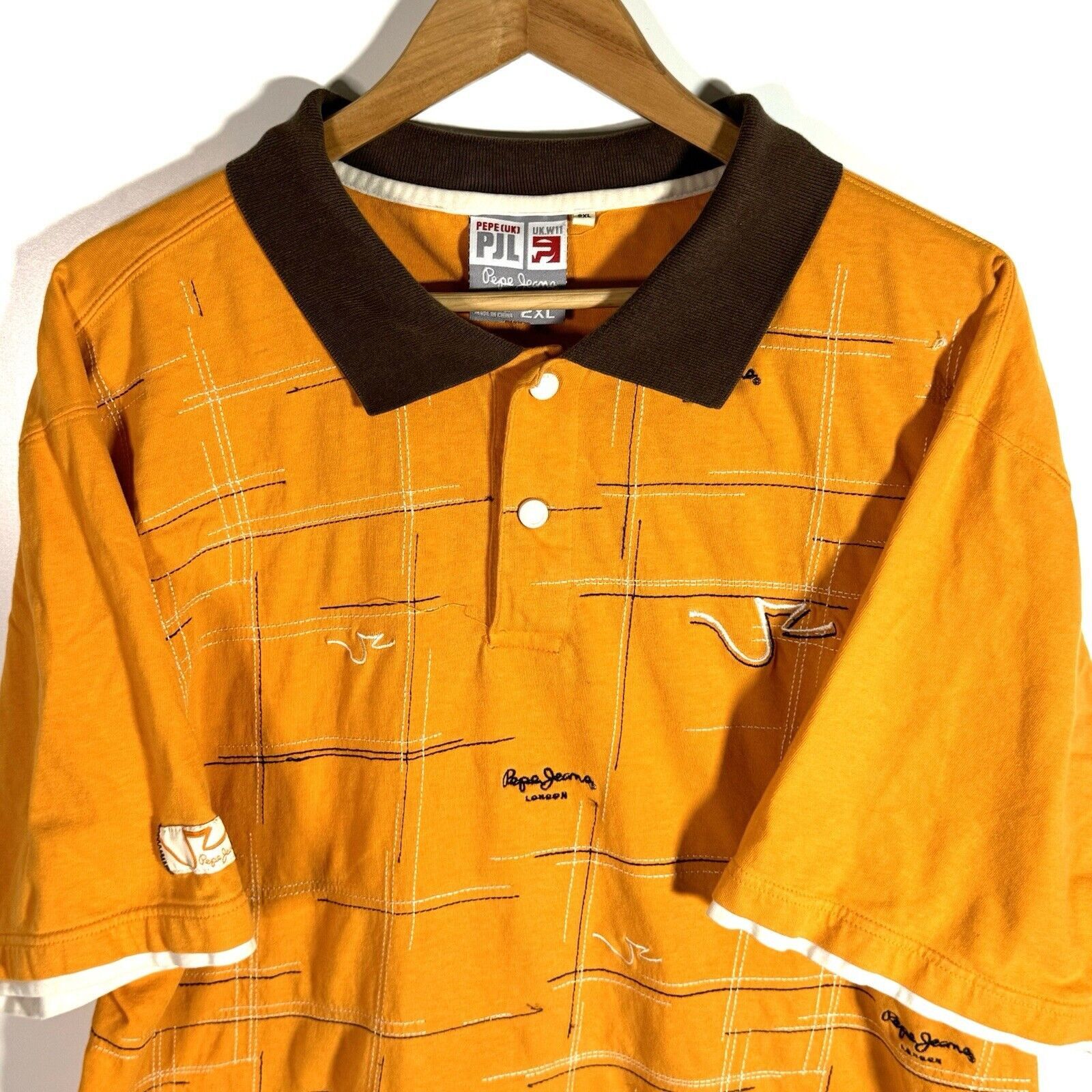 Pepe Jeans × Vintage VTG 2000’s Pepe Jeans London Polo Shirt Yellow Size 2XL Y2K Size US XXL / EU 58 / 5 - 3 Thumbnail