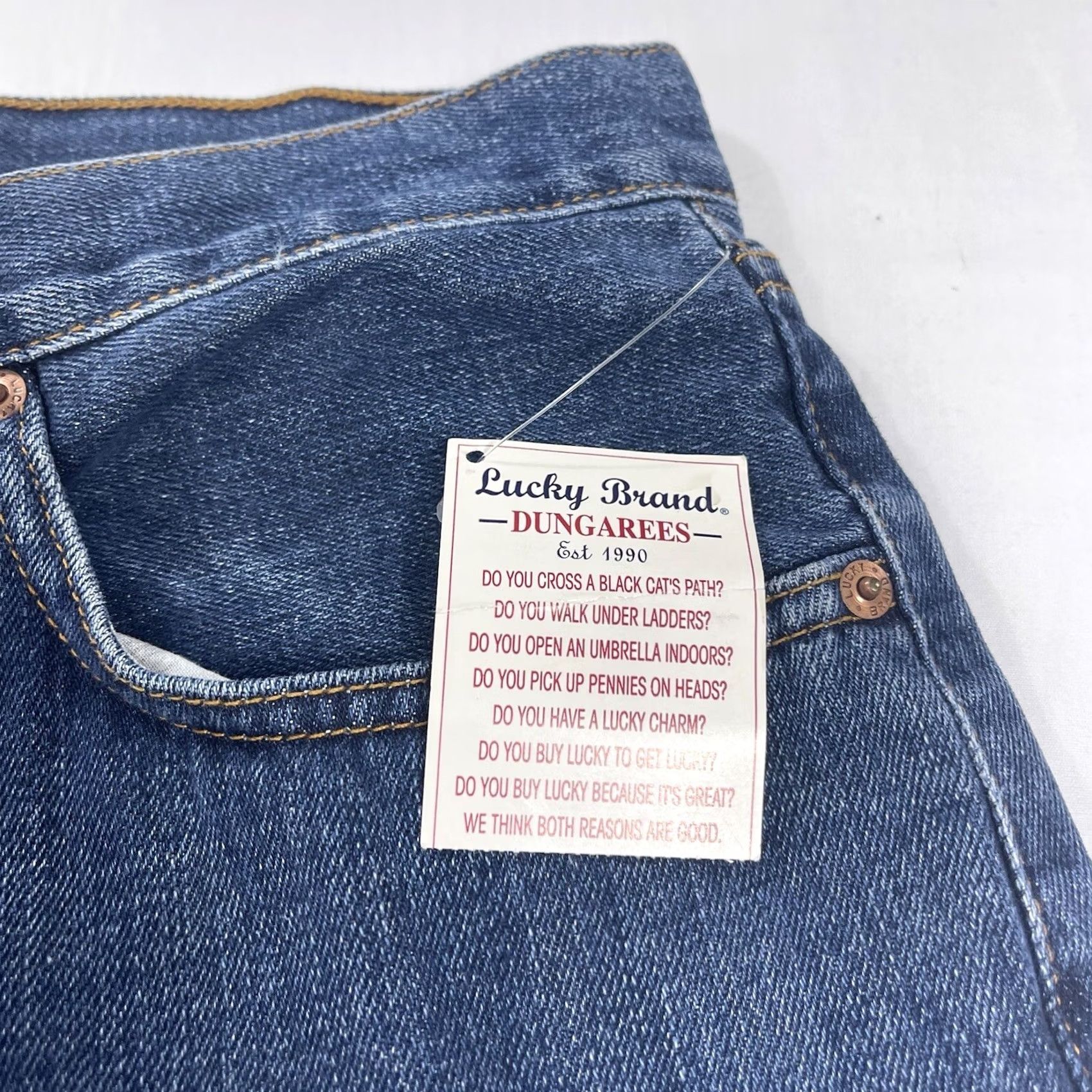 Lucky Brand VINTAGE Lucky Brand Jeans Denim 5-Pocket Relaxed USA 1990s Mens 38 Regular Blue Denim Jeans with Zipper Fly Size US 38 / EU 54 - 6 Thumbnail