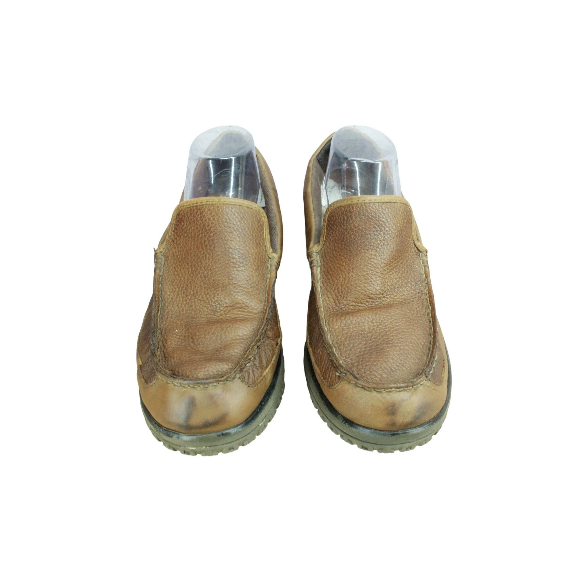 L.L. Bean LL Bean All Week Men's Brown Leather Shearling Moccasins Size US 9 / EU 42 - 5 Thumbnail