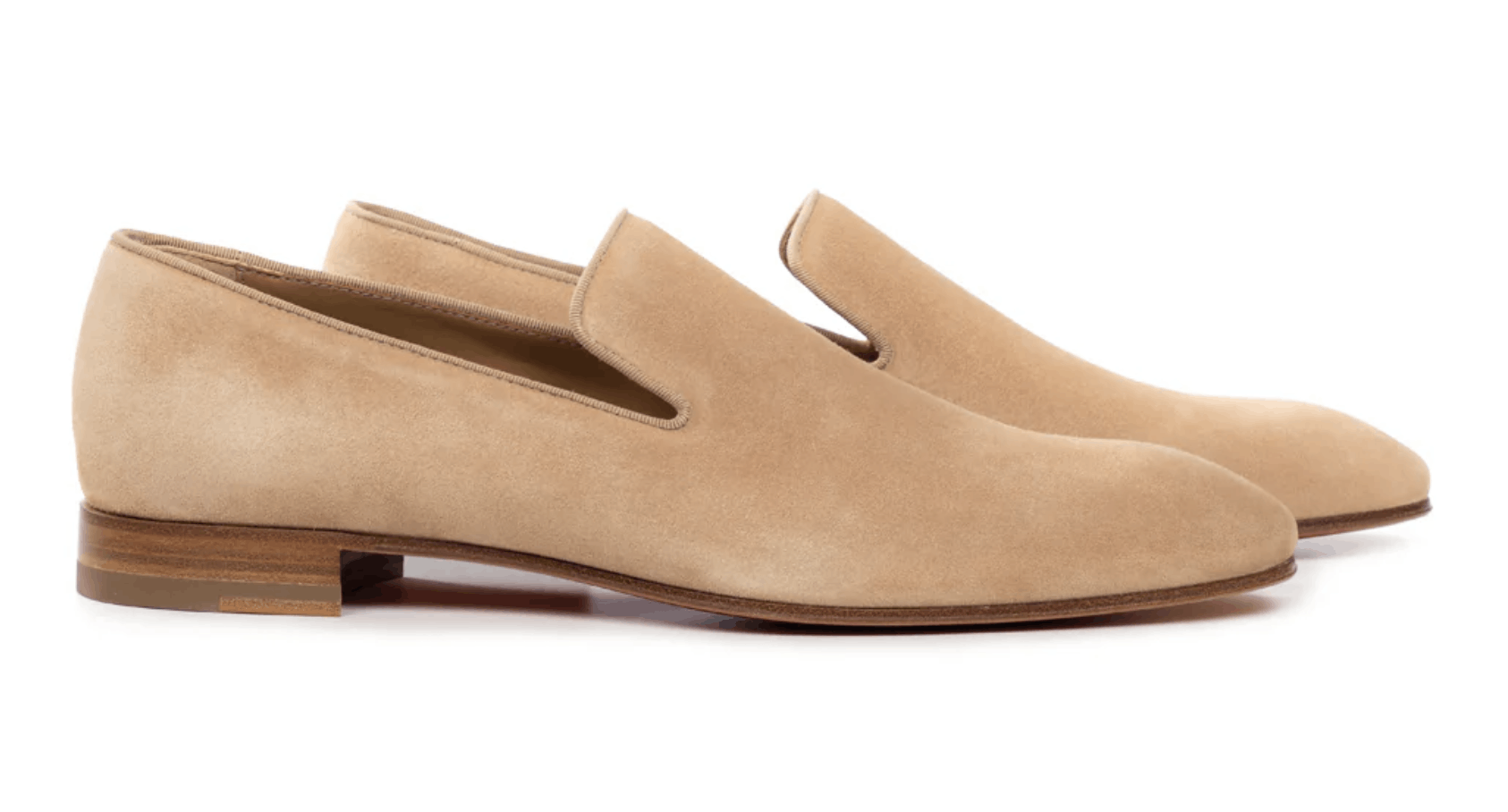 Christian Louboutin Mens Dandelion Flat Lionne Beige Suede Dress Loafer 44 11 Size US 11 / EU 44 - 3 Thumbnail