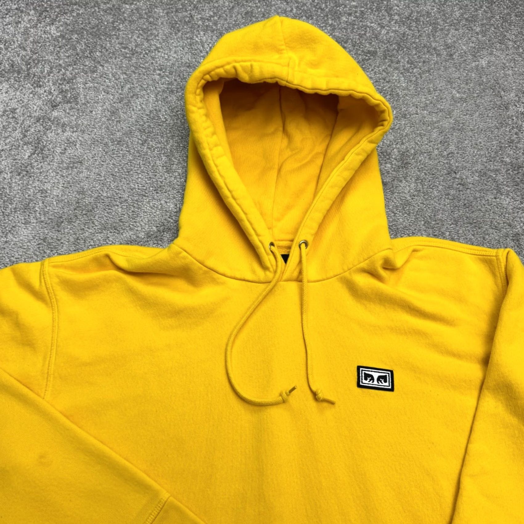 Obey Obey Worldwide Pullover Hoodie Sweatshirt Unisex Large Yellow Fleece Streetwear Size L / US 10 / IT 46 - 3 Thumbnail
