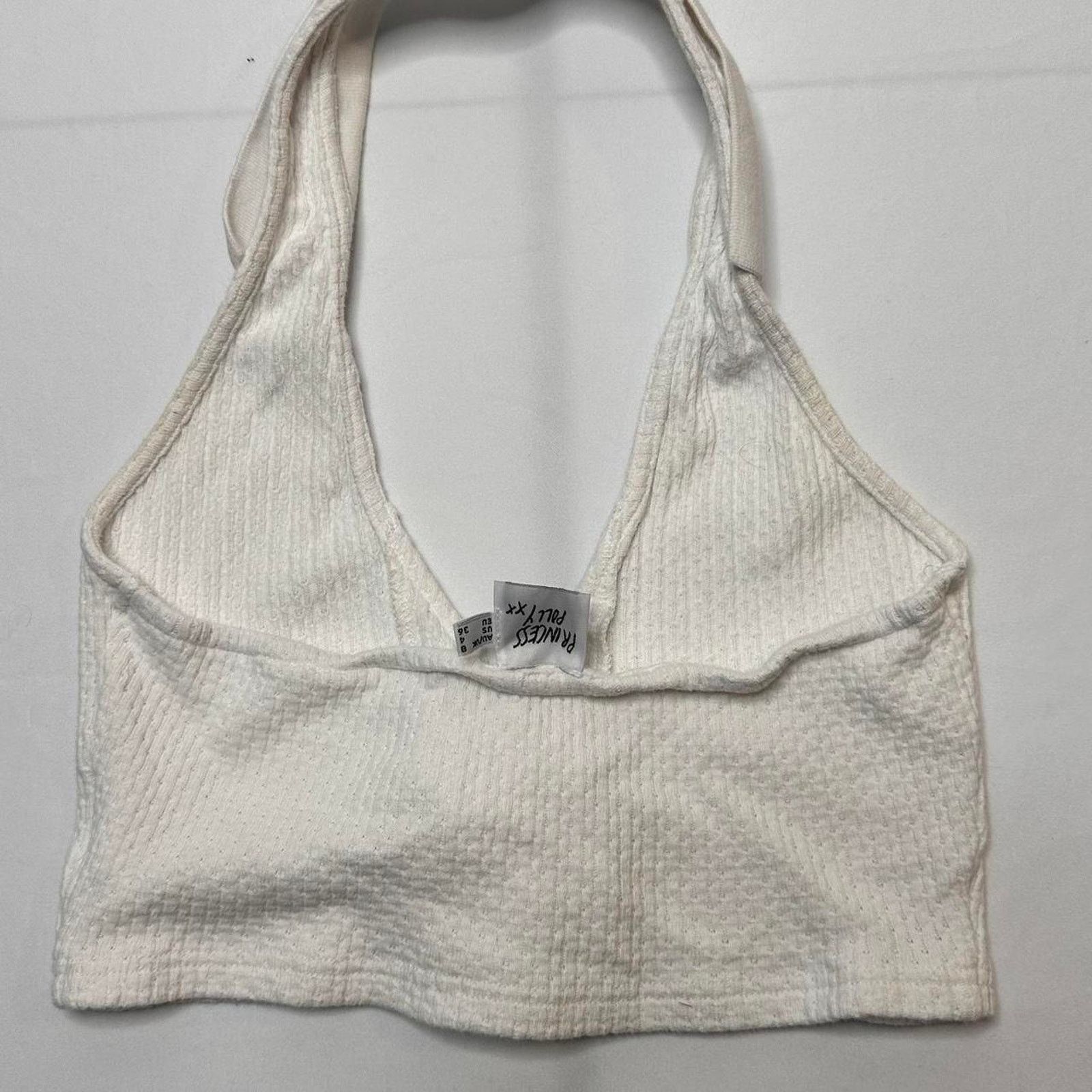 PRINCESS POLLY Princess Polly Size S White Haltered Backless 97% Cotton Size S / US 4 / IT 40 - 5 Thumbnail
